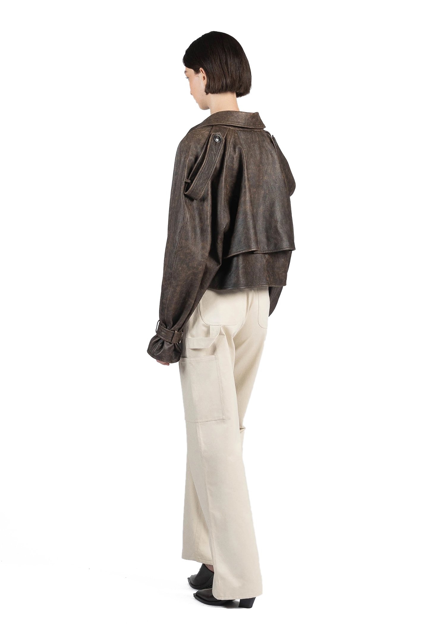 CROPPED TRENCH COAT BROWN 3