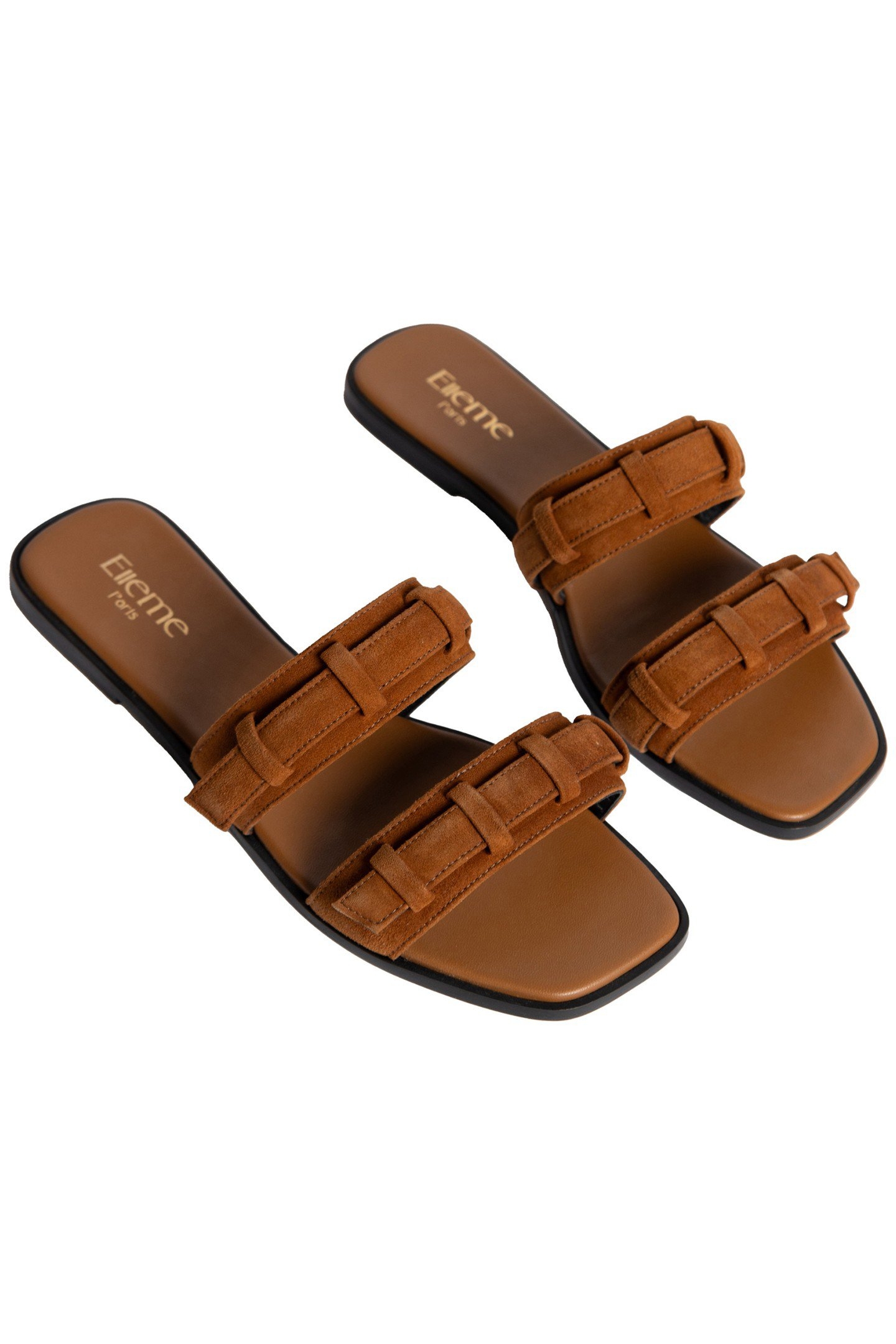 LOOP FLAT SANDAL SUEDE COGNAC 4