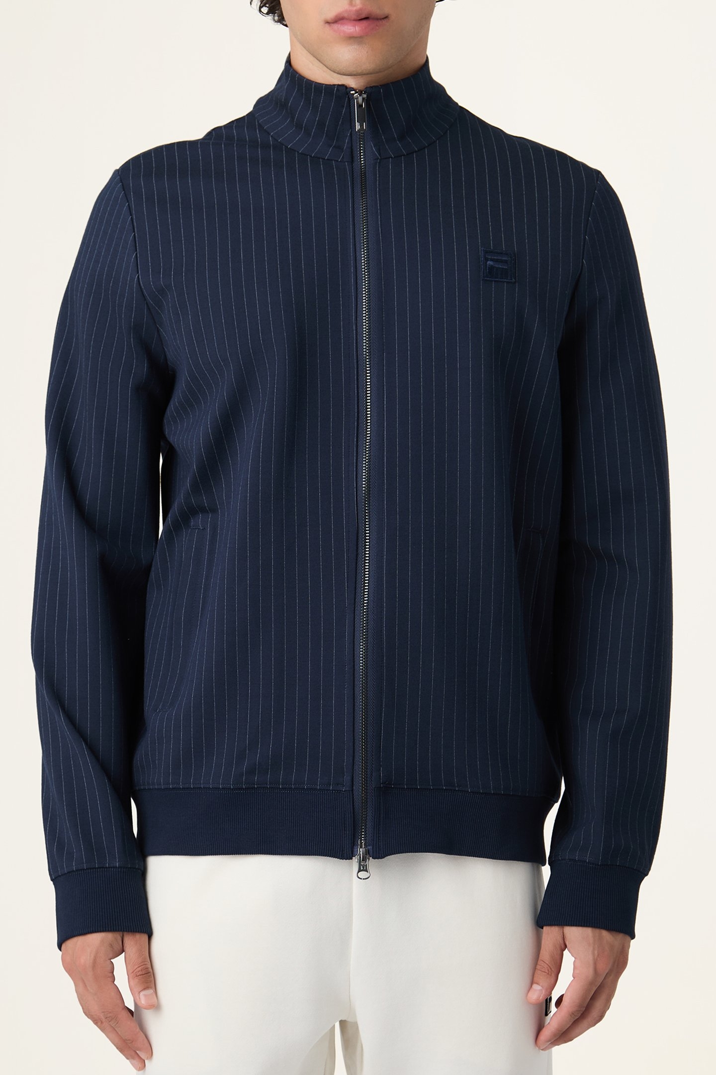 BRERA REGULAR PINSTRIPED TRACK JACKET BLACK IRIS / EGRET STR 1