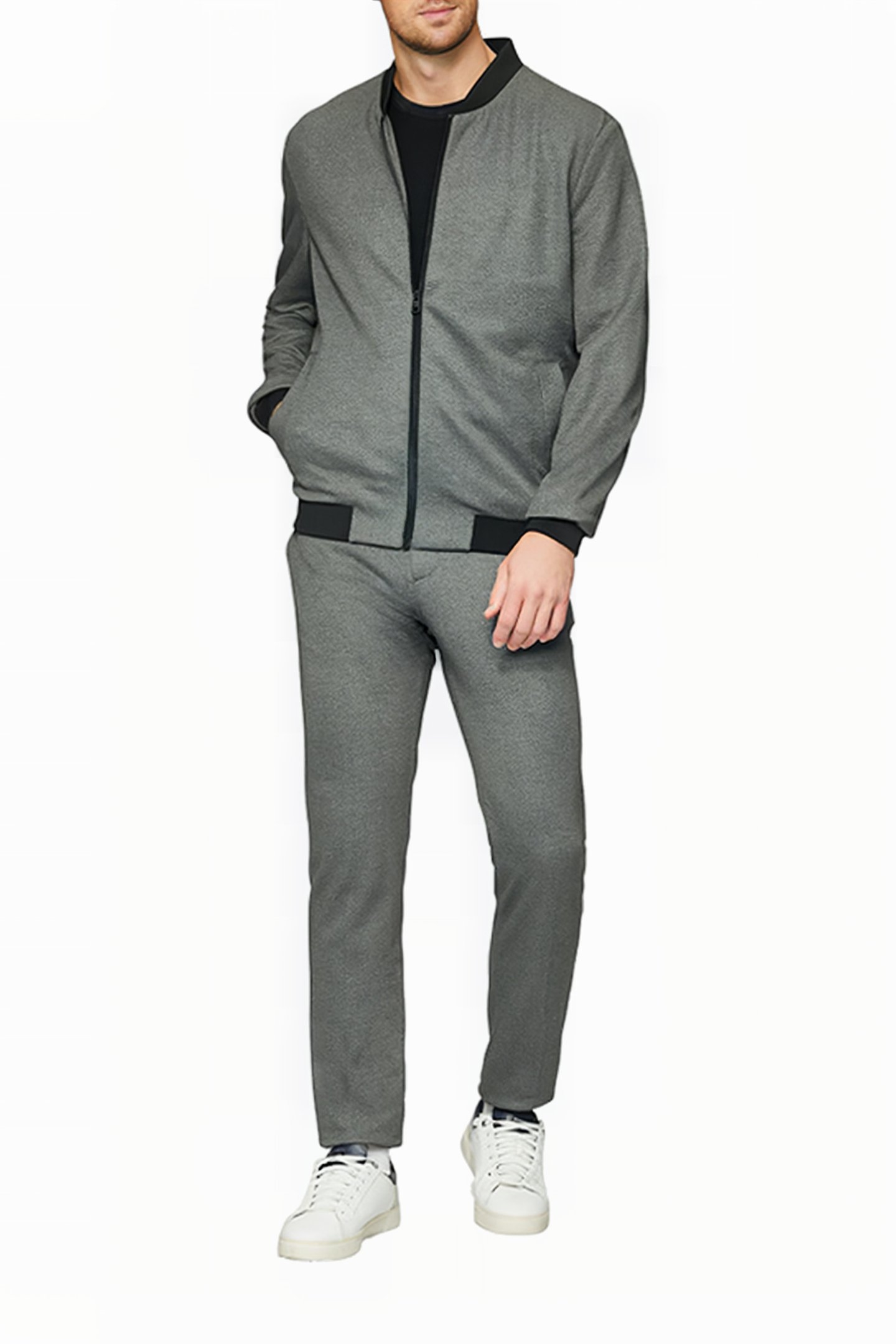 S.OLIVER PANT GREY/BLACK 2