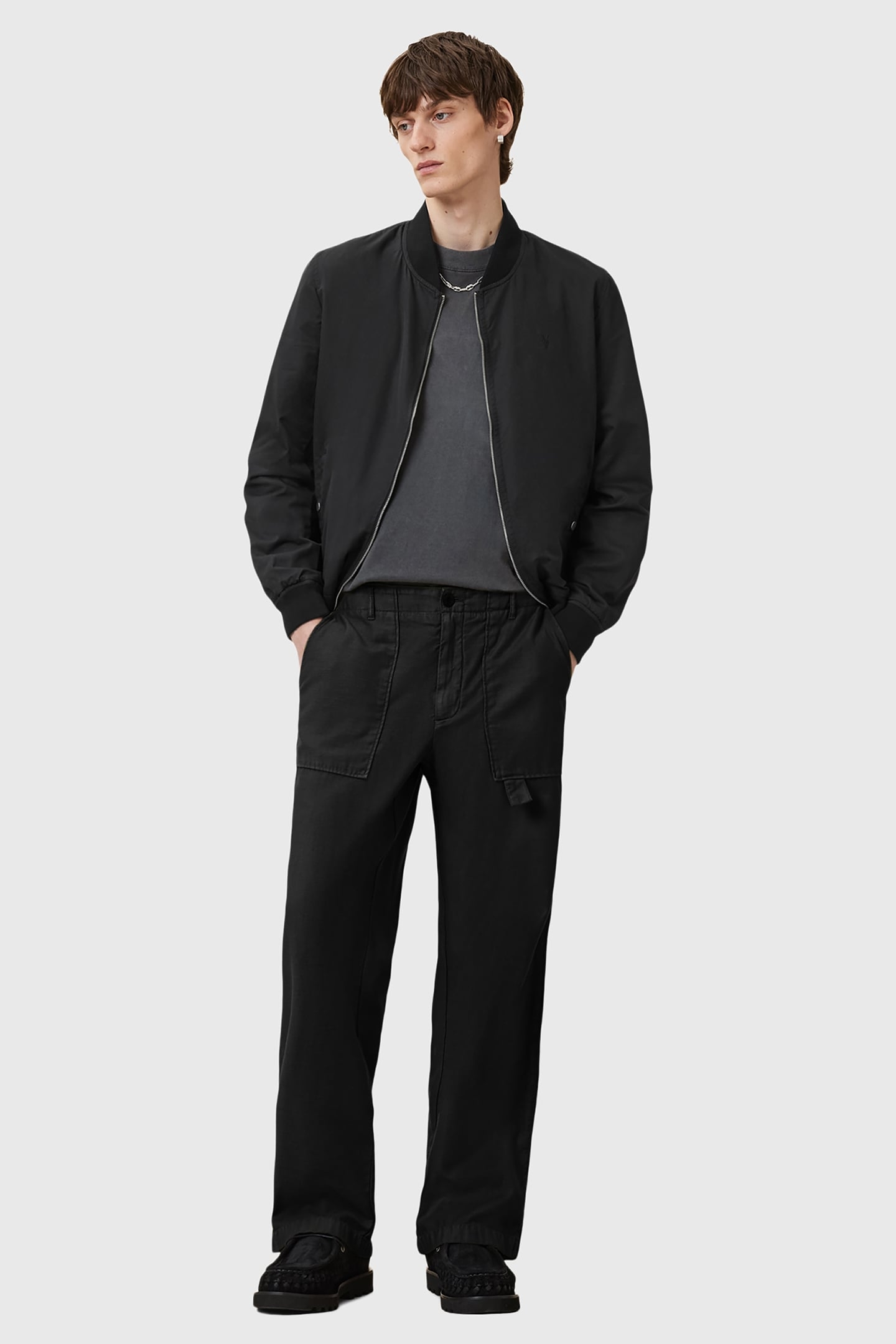 REV BASSETT BOMBER BLACK/KHAKI BROWN 2