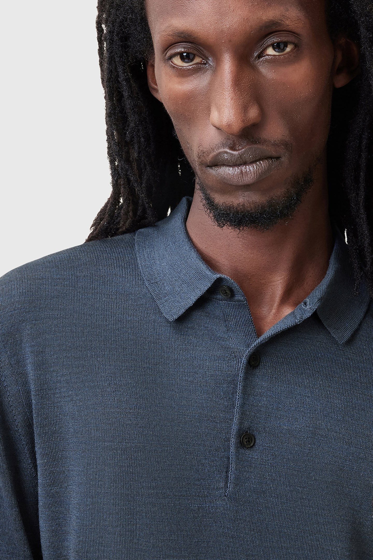 MODE MERINO LS POLO PITCHED BLUE 5