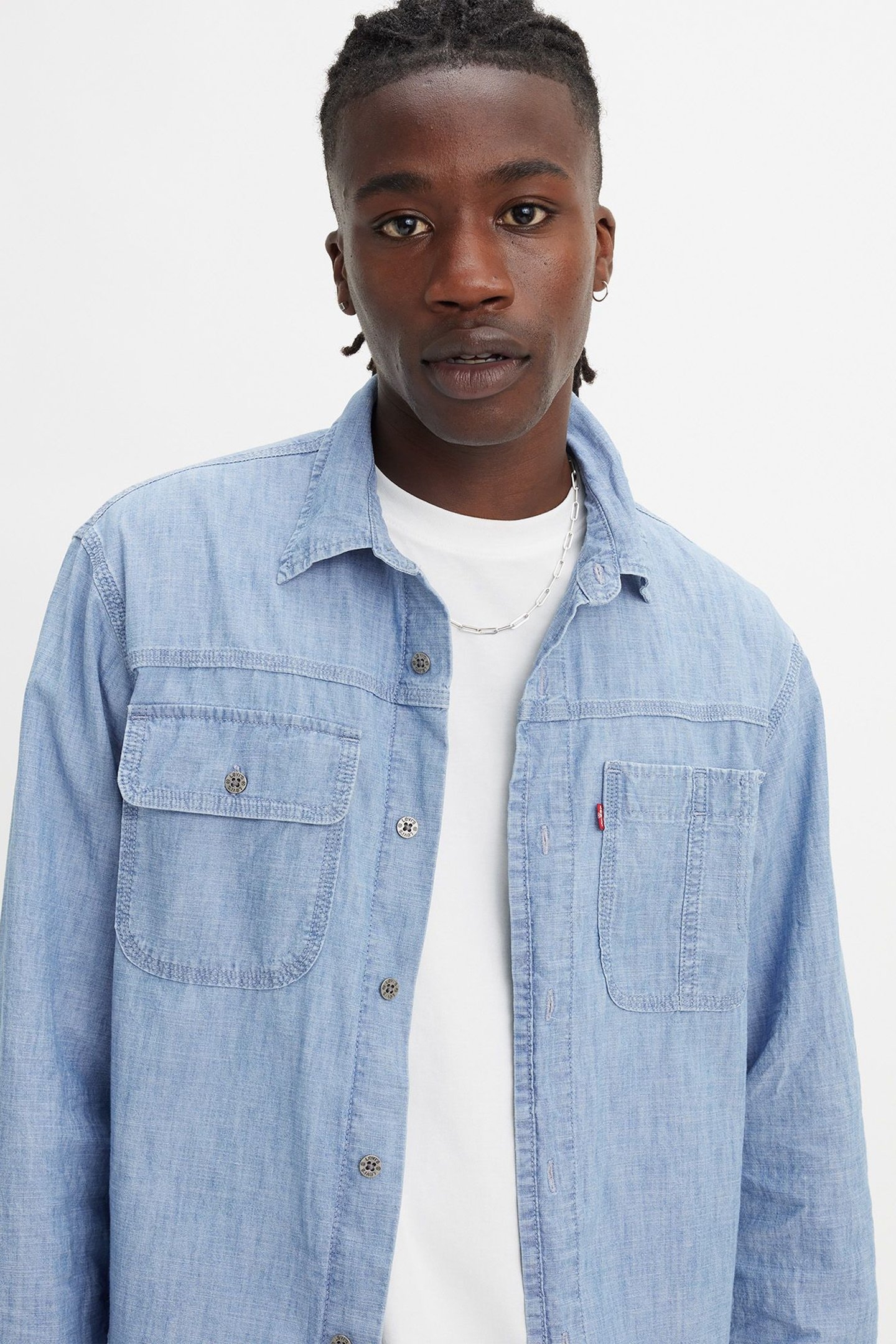 LONG SLEEVE AUBURN WORKER SHIRT BLUE 5