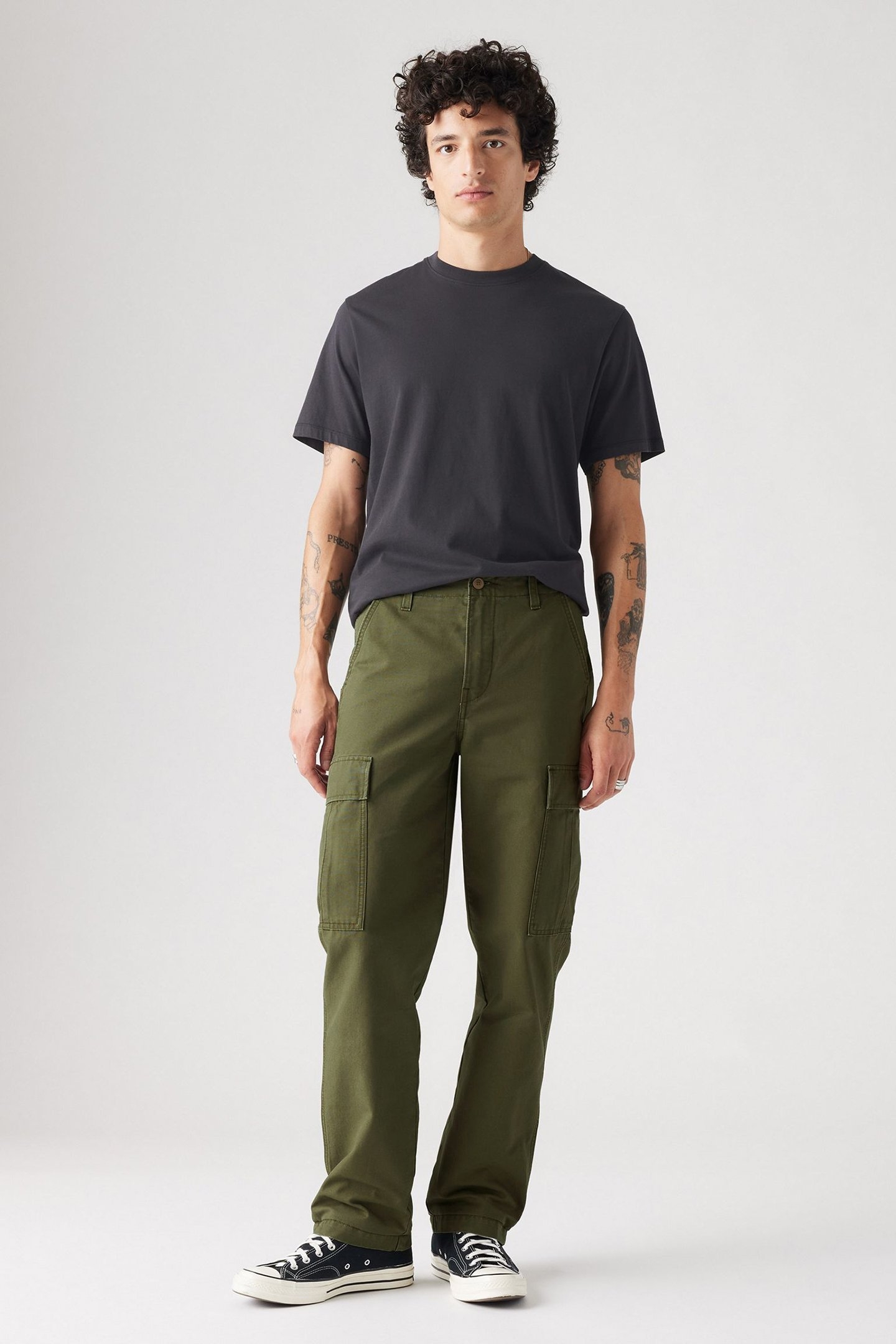 CARGO STRAIGHT PANTS GREEN 1