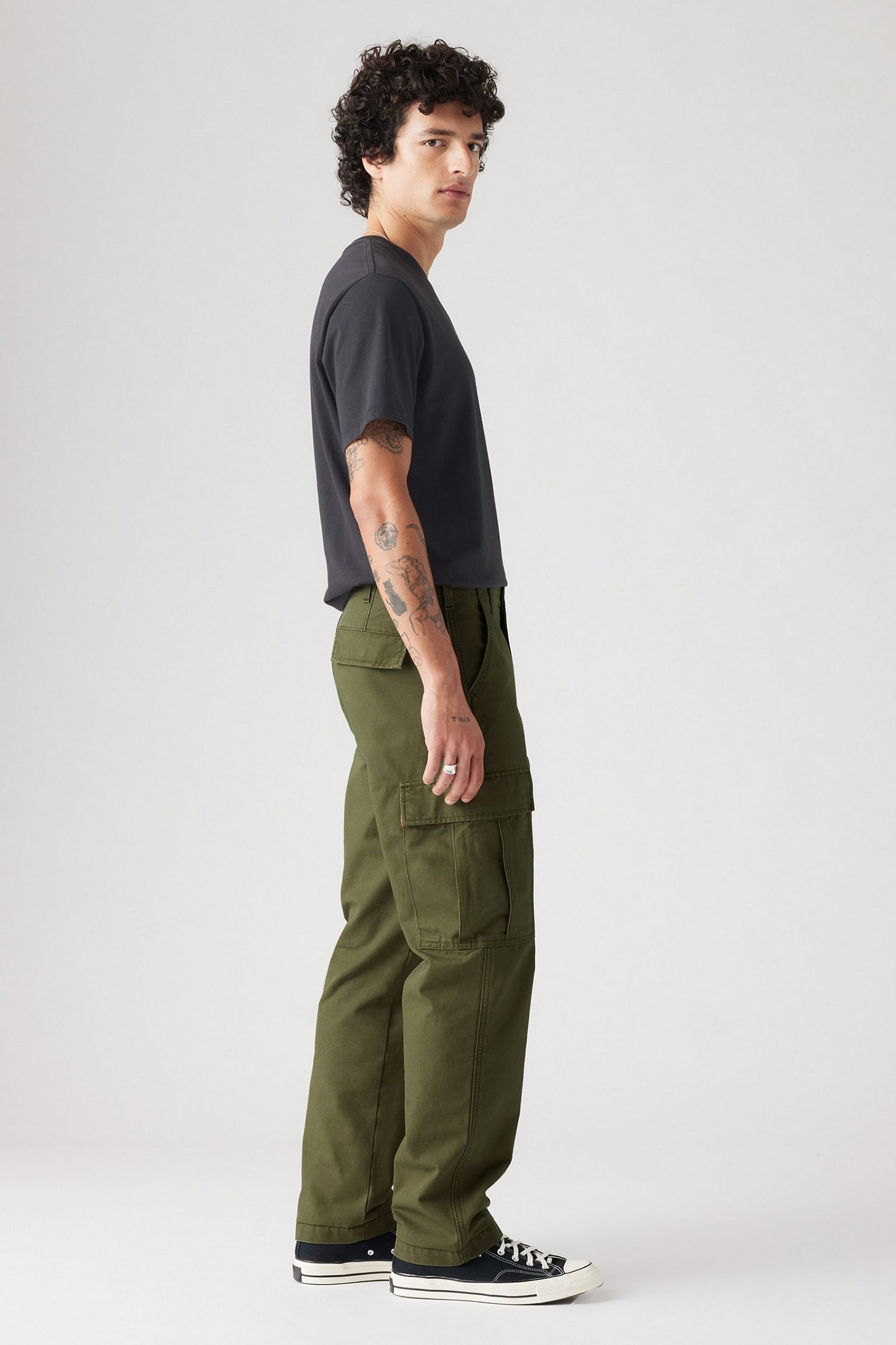 CARGO STRAIGHT PANTS GREEN 4