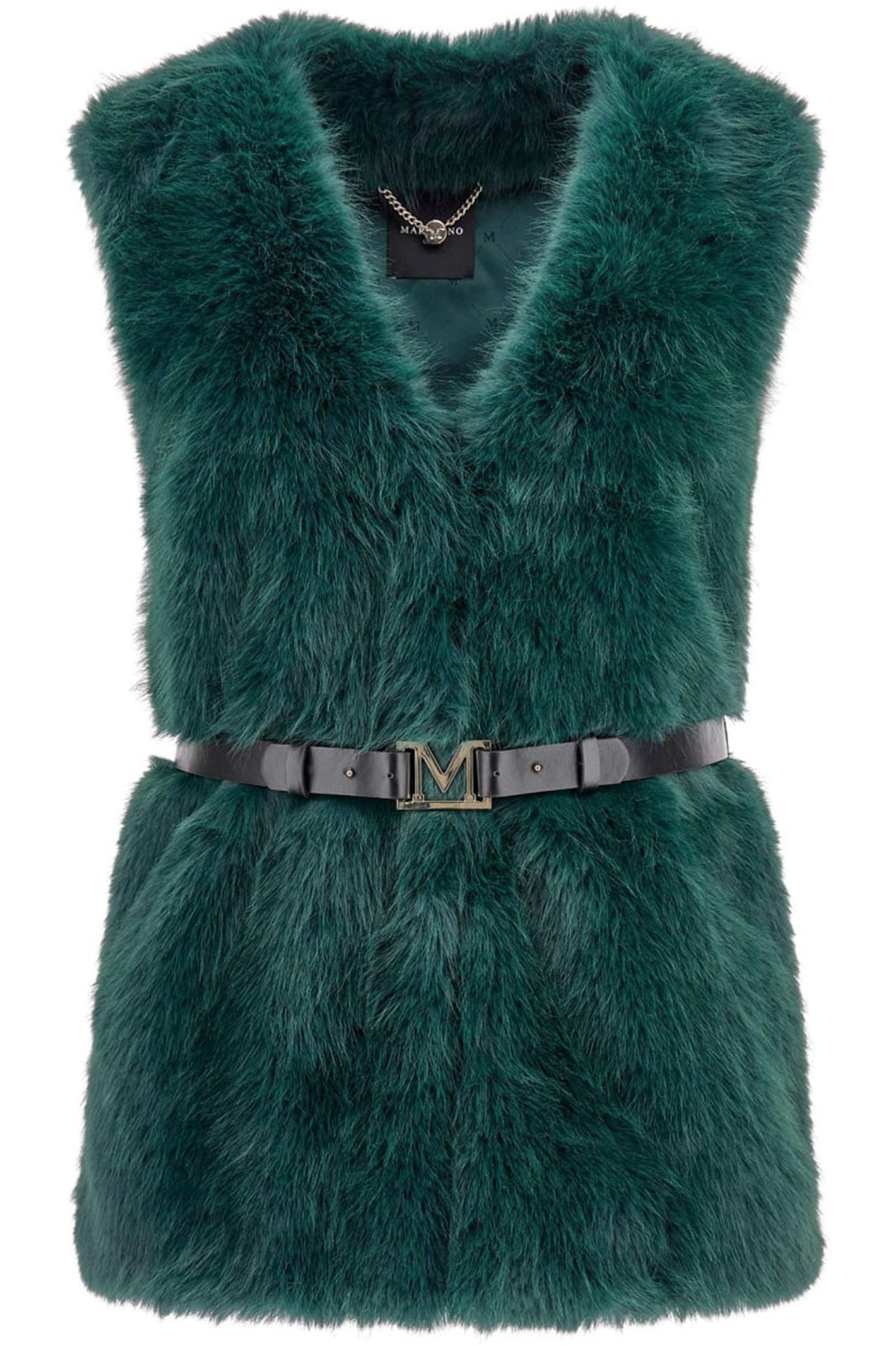 MARCIANO BY GUESS CHLOE FUR VEST FERN MOSS GREEN MULT 3