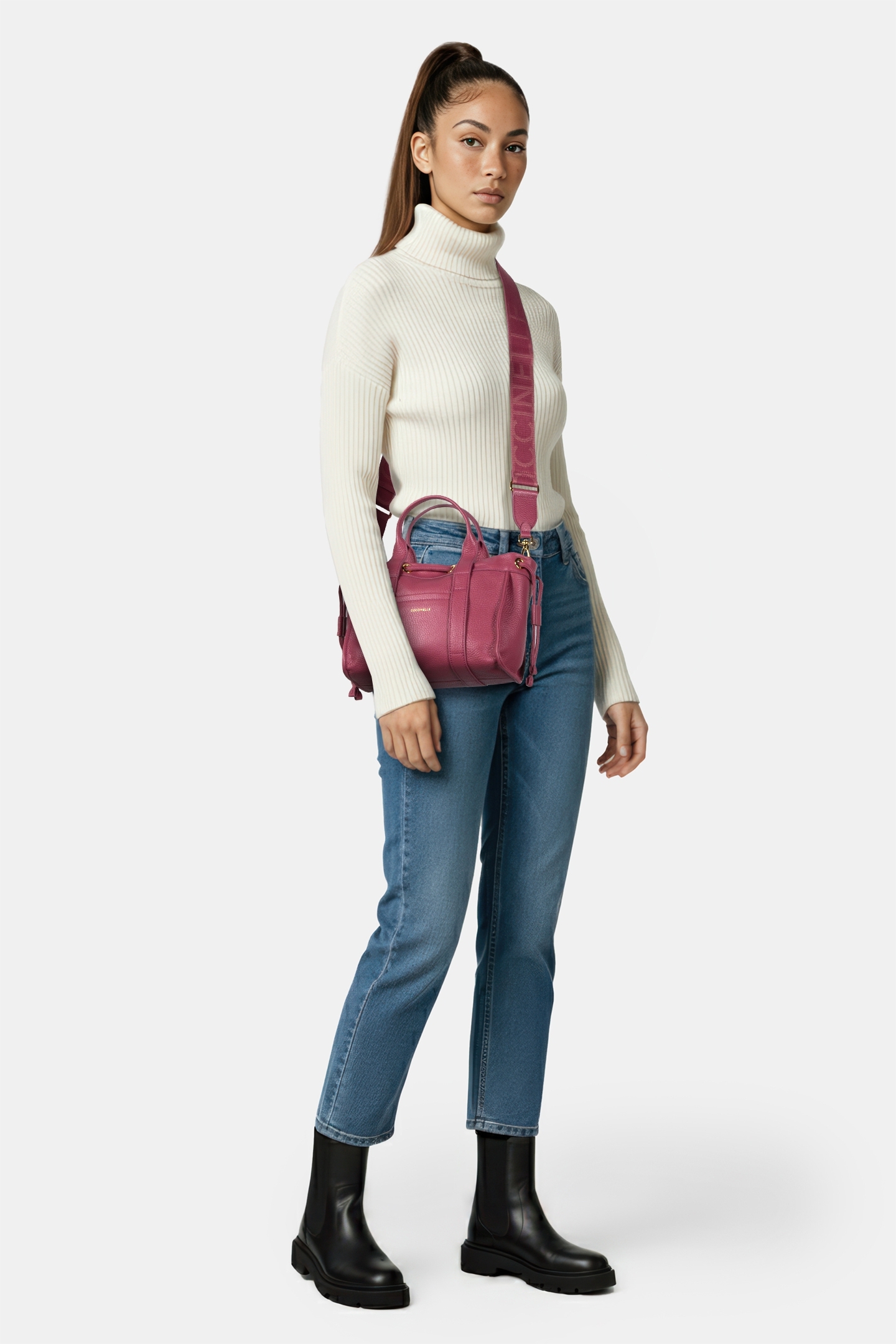 GRAINED LEATHER SMALL TOTE BAG 2