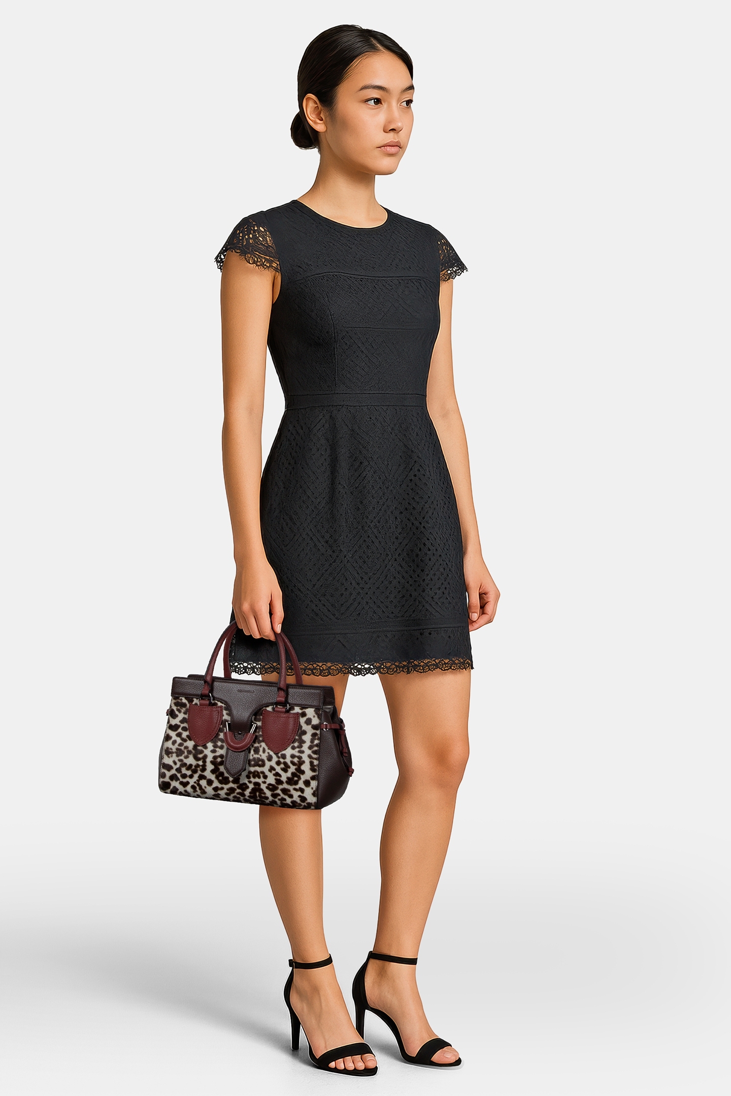 ANIMAL MIXED FABRIC HANDBAG 1