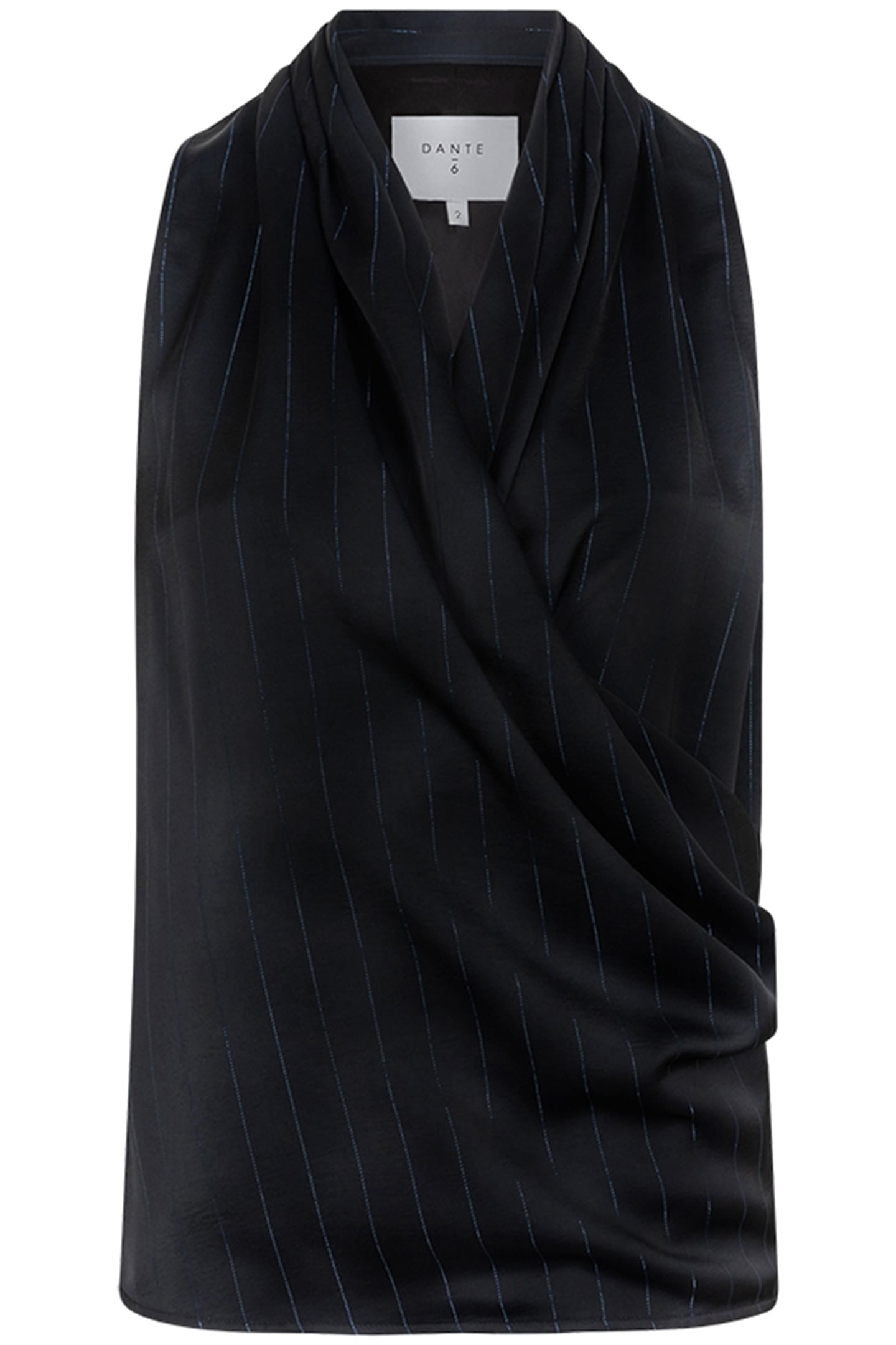 SETIA PINSTRIPE DRAPEY TOP RAVEN 4