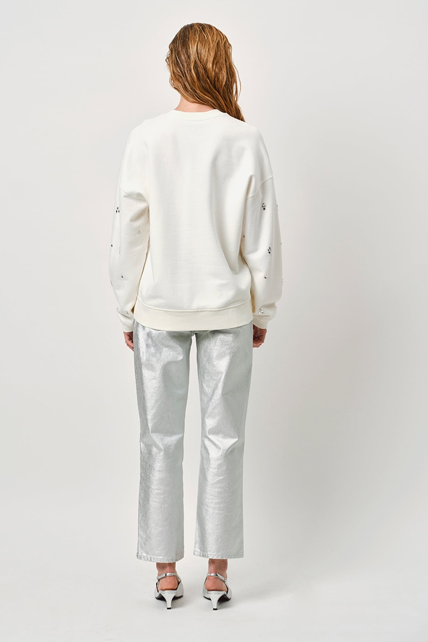 AXELLE STRAIGHT METALLIC JEANS SILVER 2