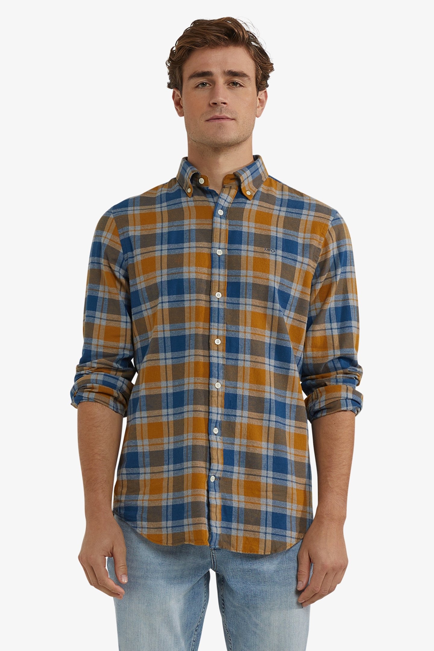 FLANNEL CHECK SHIRT CAMEL 1