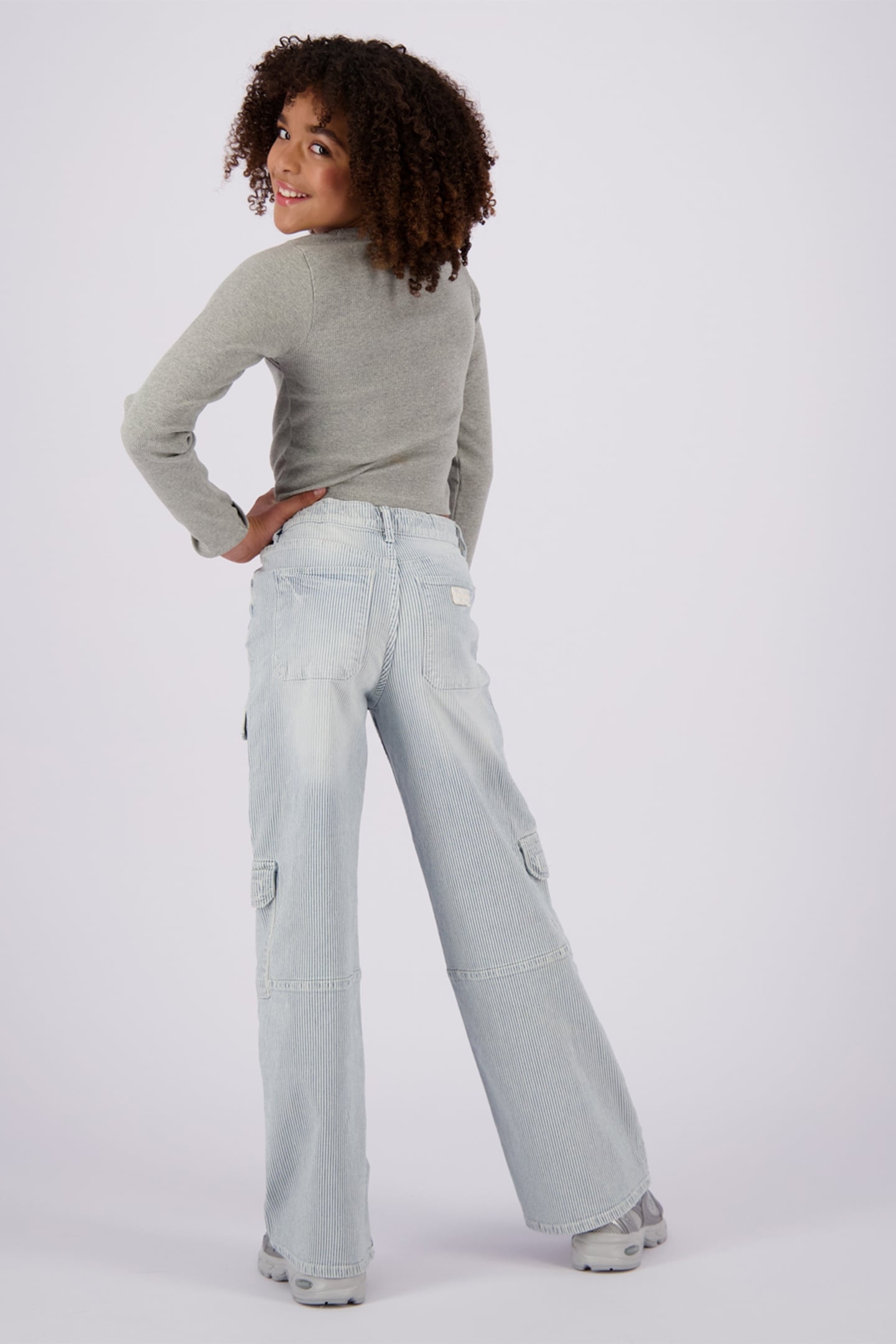 GIRLS G-BASIC-RIB DETAIL T-SHIRT LIGHT GREY MELEE 2