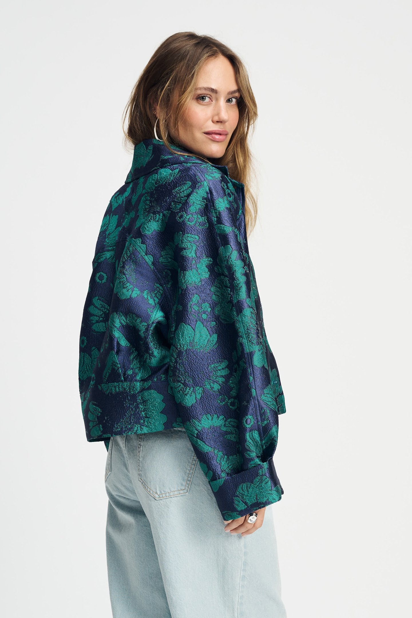 JACKET - FLORAL JACQUARD FRESH BLUE 6