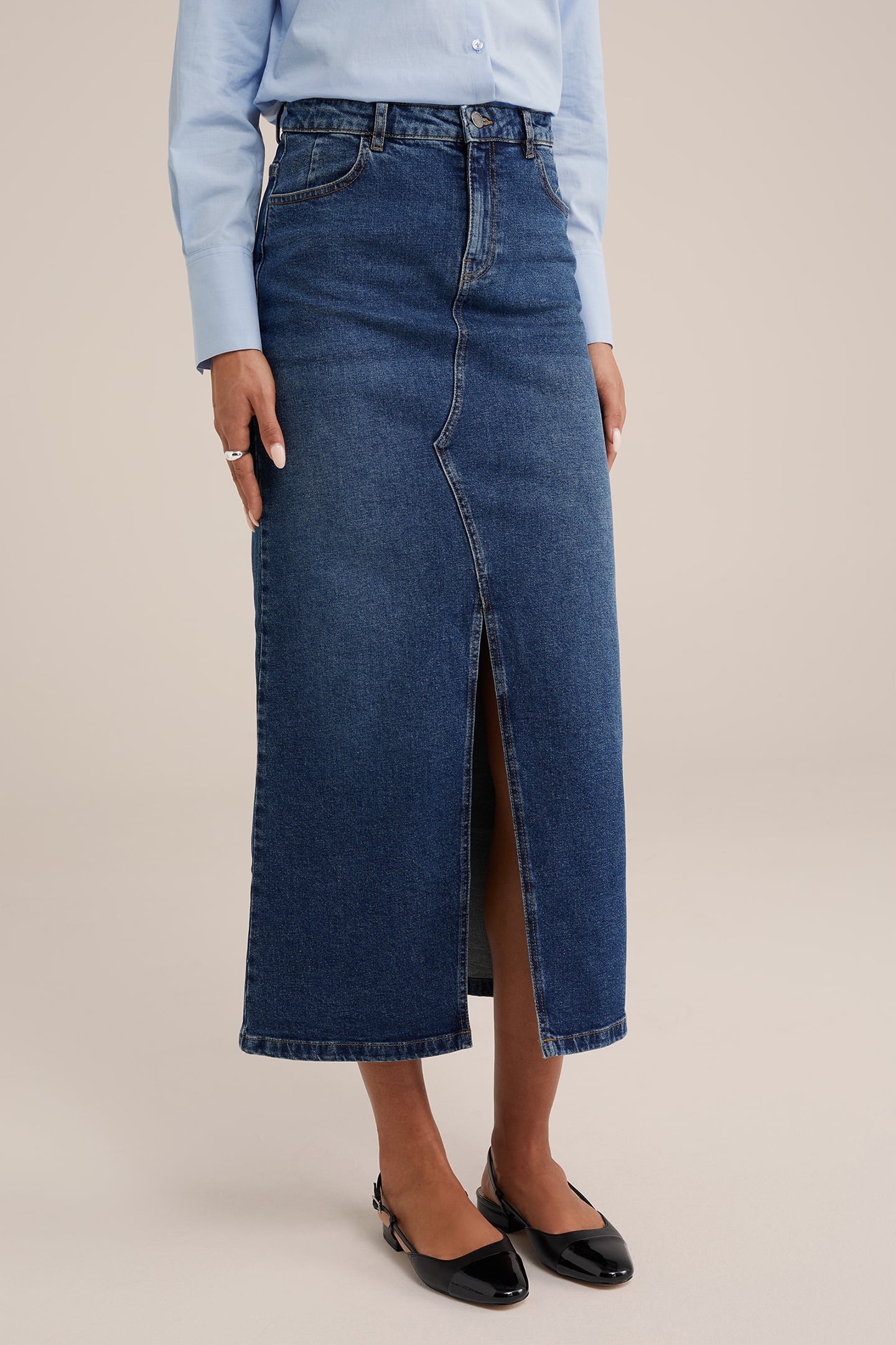 SKIRT MAXI LENGTH DARK BLUE 1