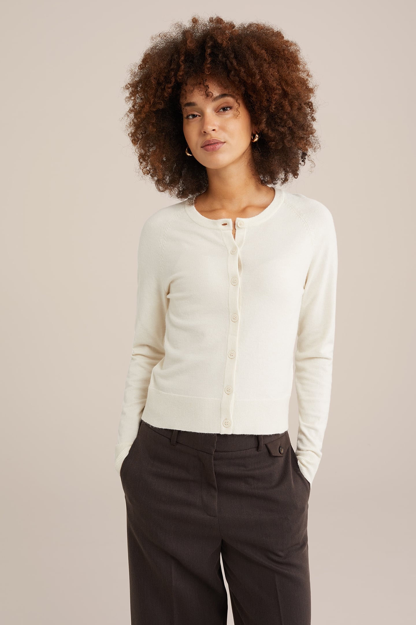 KNITTED CARDIGAN WHITE 1