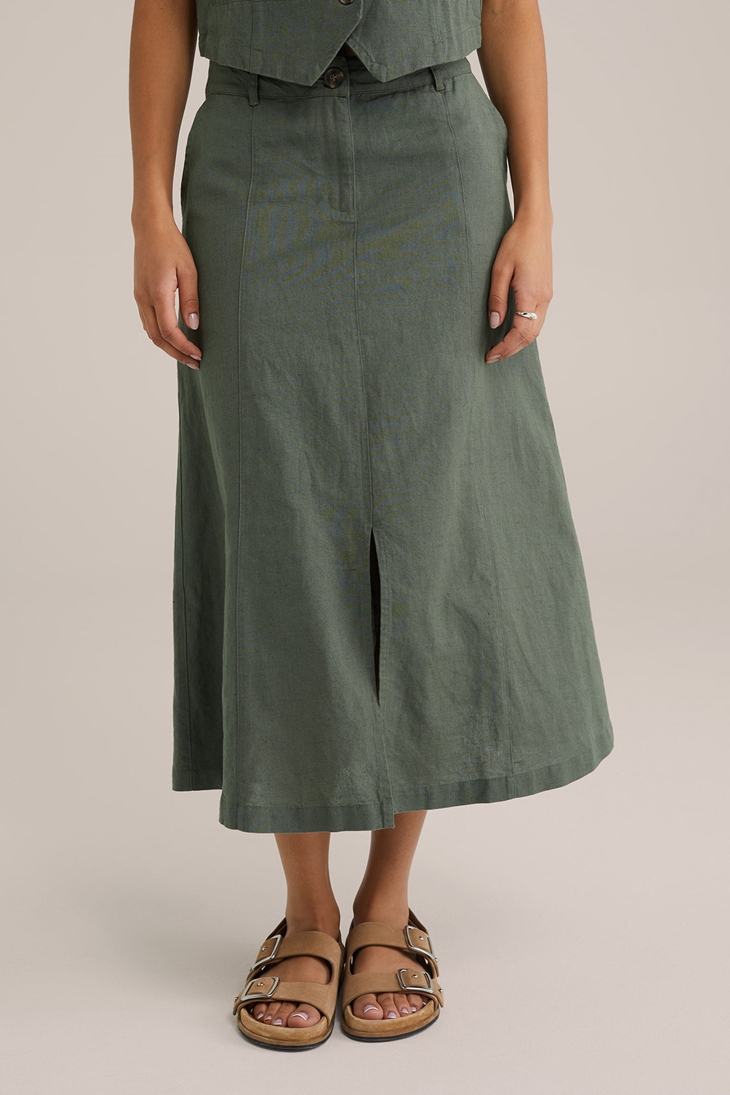 SKIRT MEDIUM LENGTH DARK GREEN 1