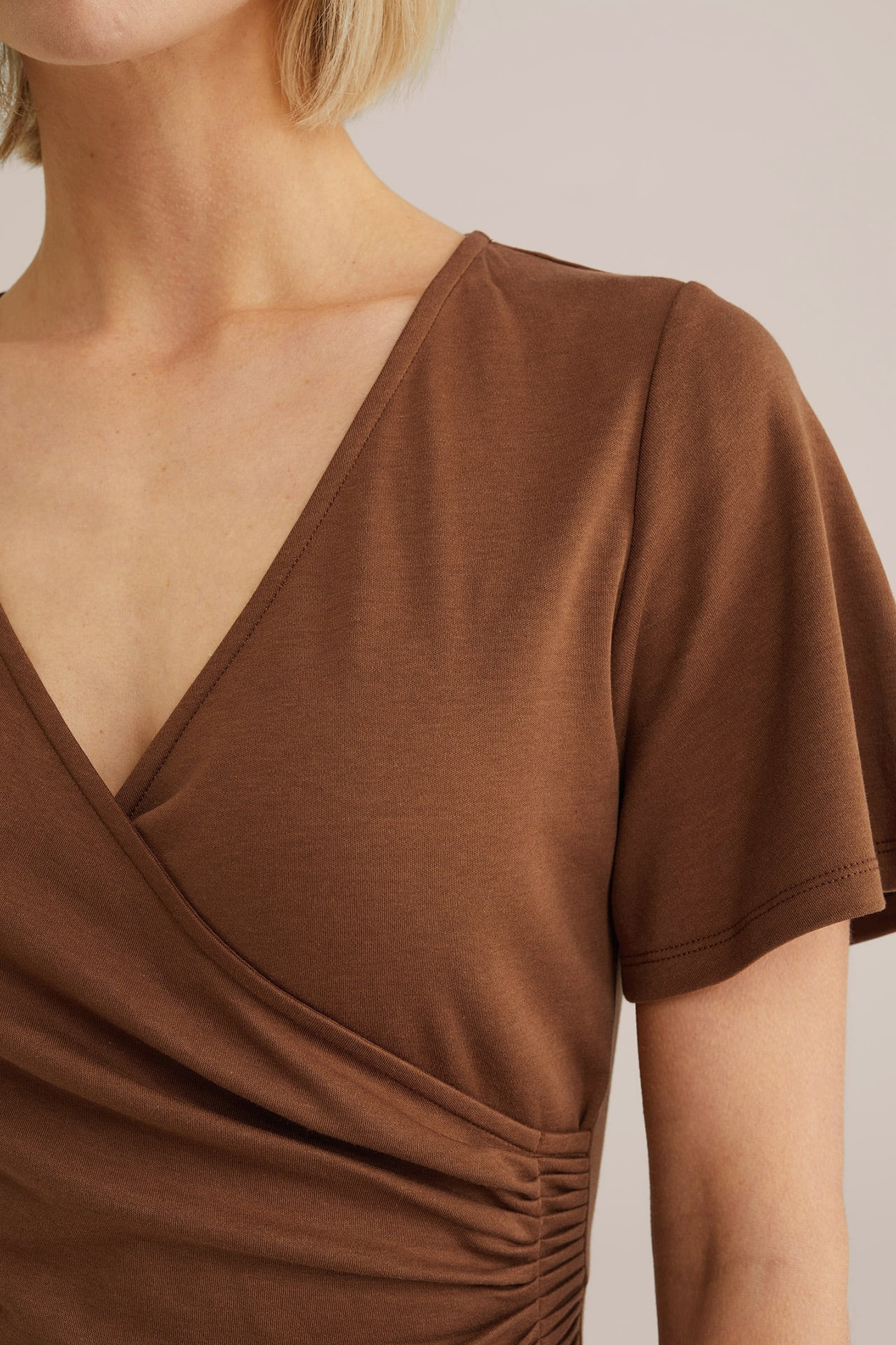 DRESS MID LENGTH BROWN 5