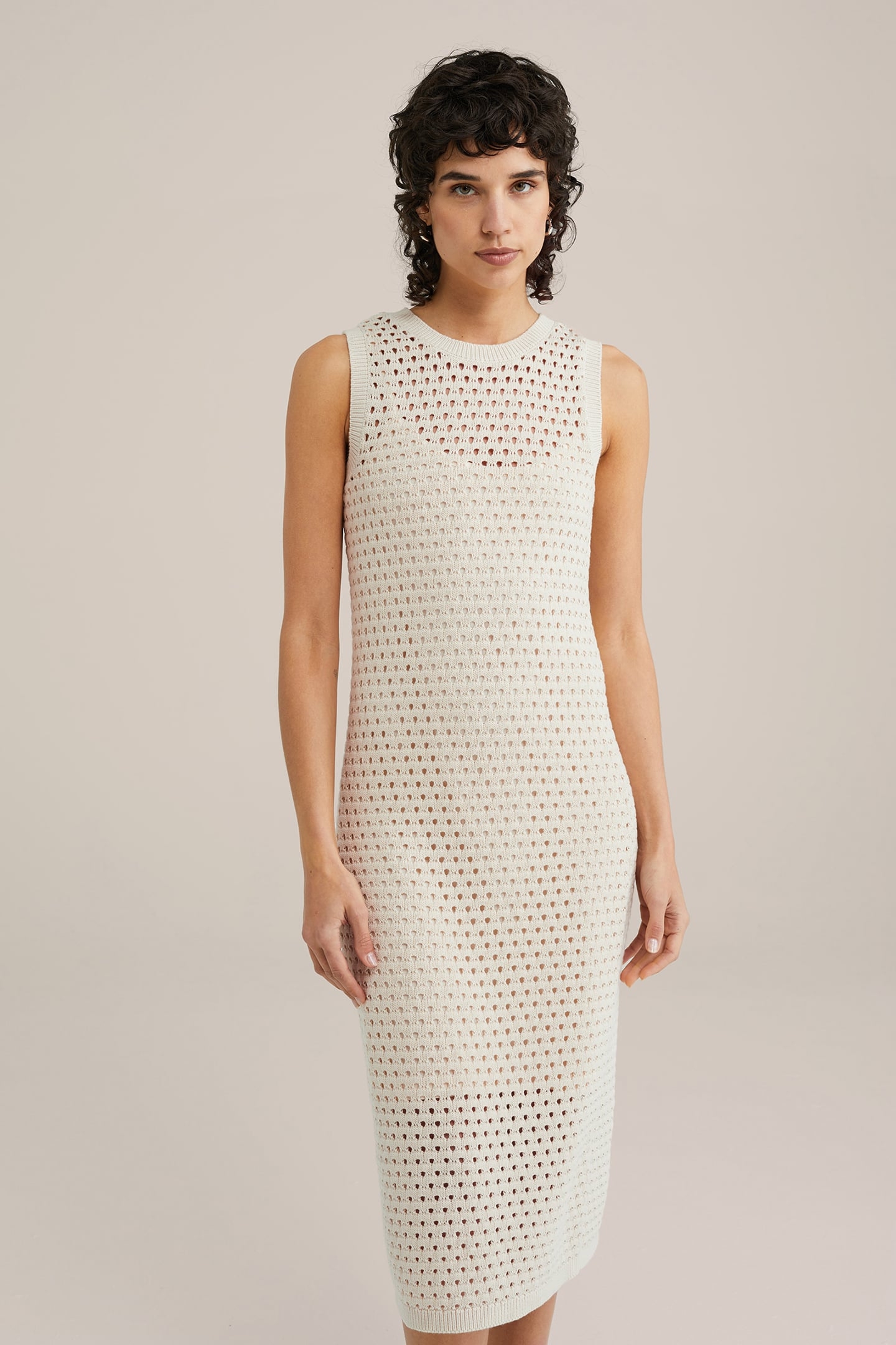 DRESS MID LENGTH BEIGE 1