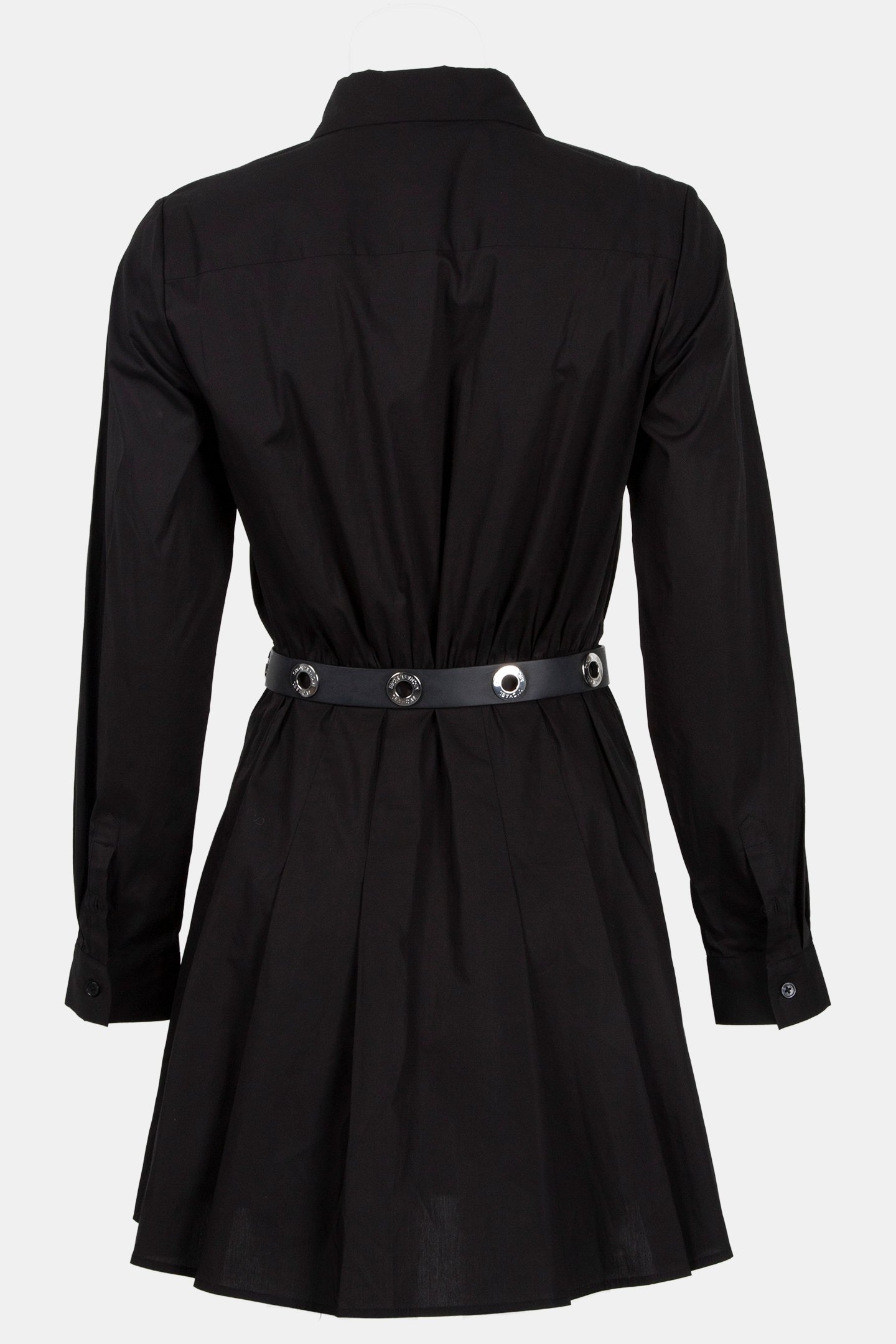 POPLIN PLEATED MINI DRESS BLACK 2