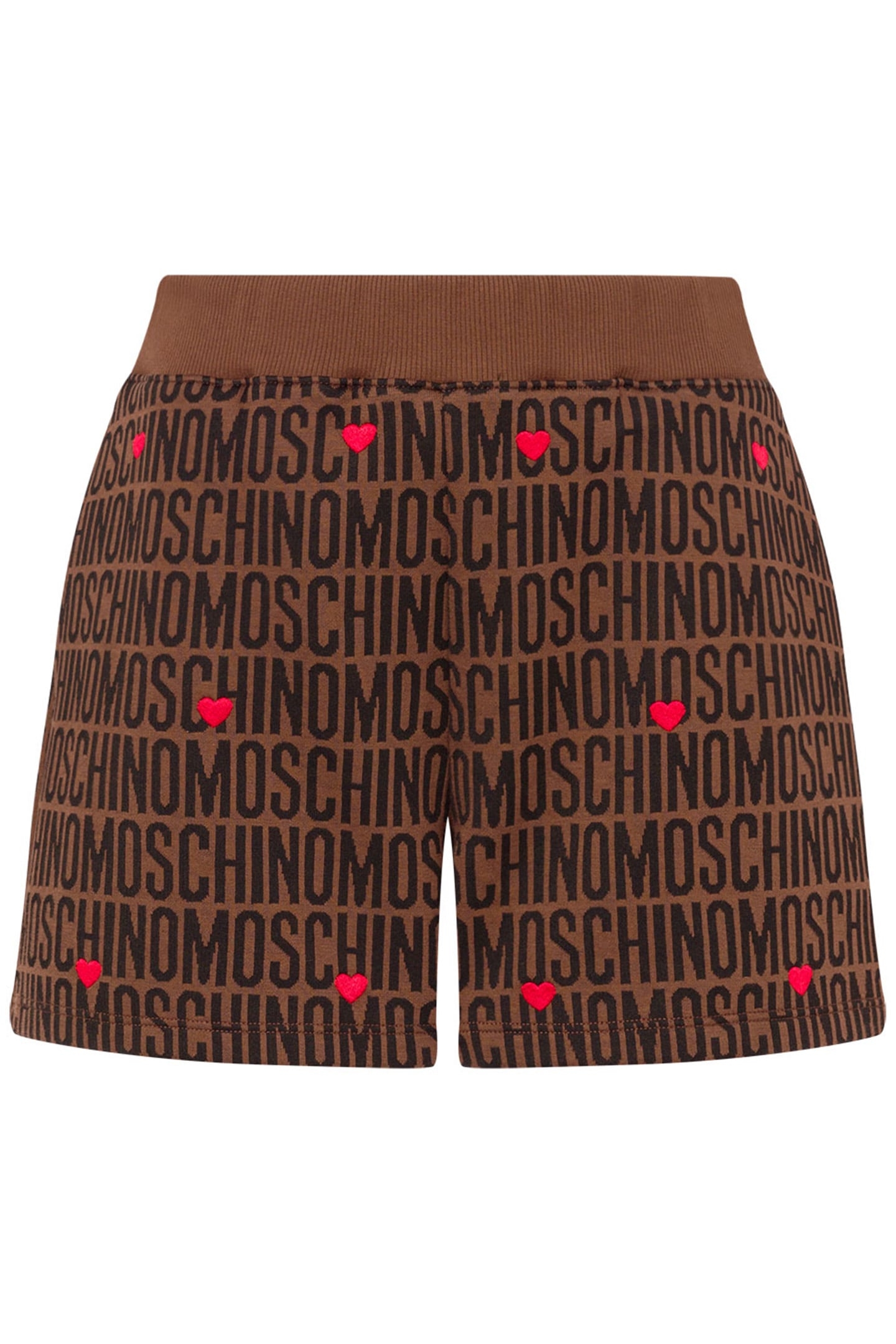 COTTON SHORTS MOSCHINO LOGO BROWN 3