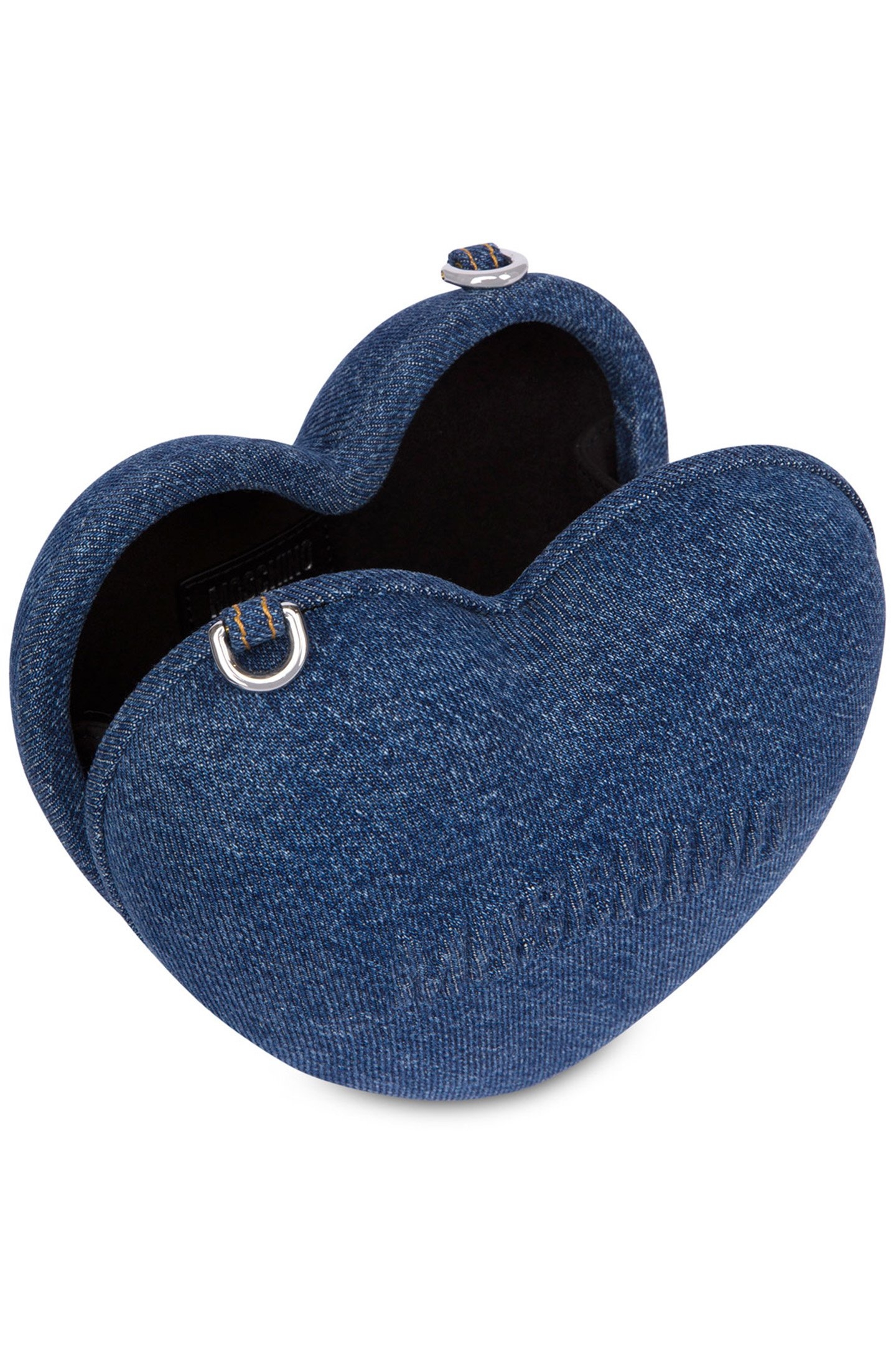 MOSCHINO HEARTBEAT DENIM BAG WITH LOGO BLUE 3