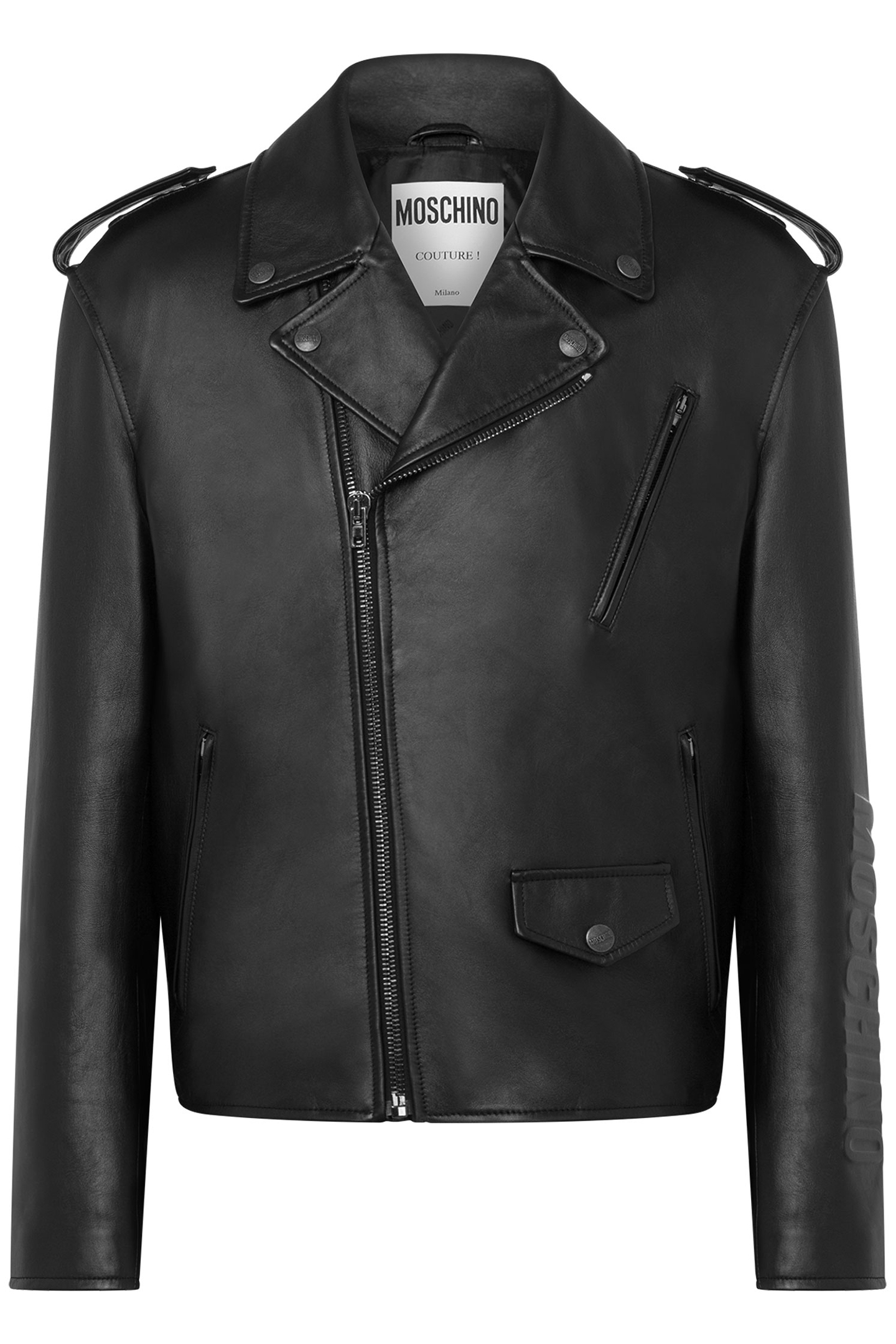 NAPPA LEATHER BIKER MOSCHINO OUTLINE BLACK 3