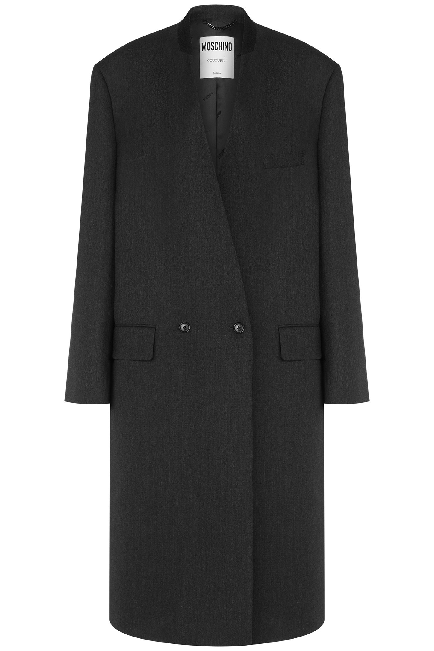 YARN-DYED WOOL CANVAS COAT GREY 3