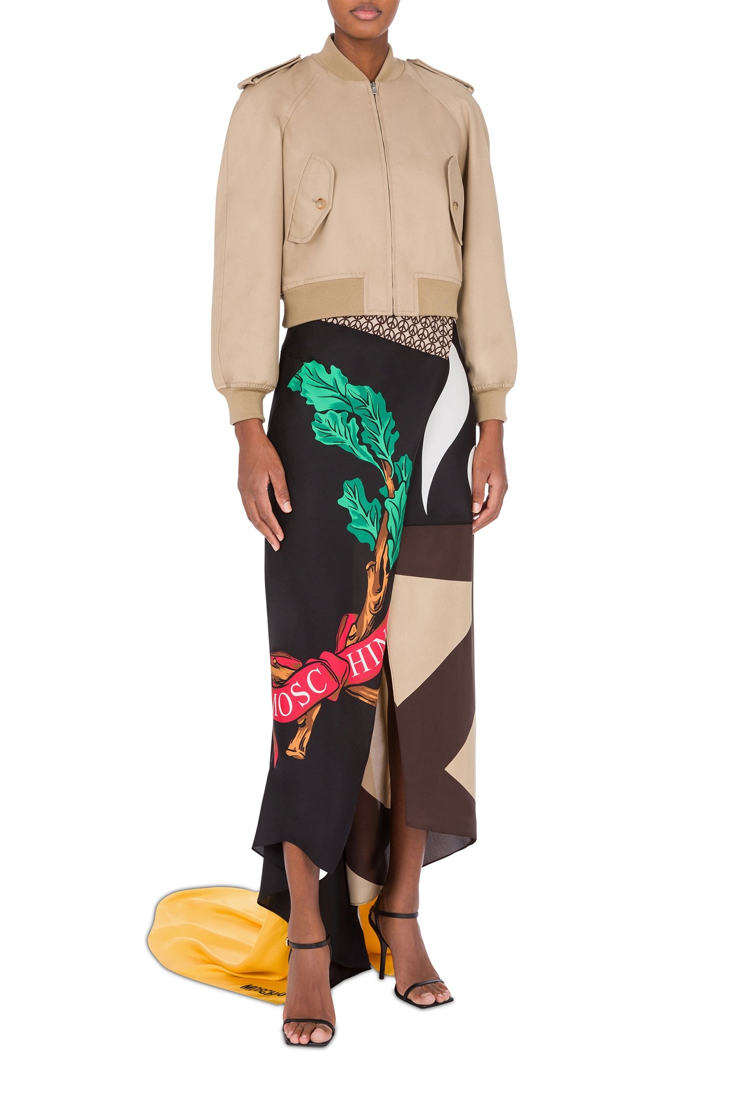 100% SHRUNK GABARDINE BOMBER JACKET BEIGE 1