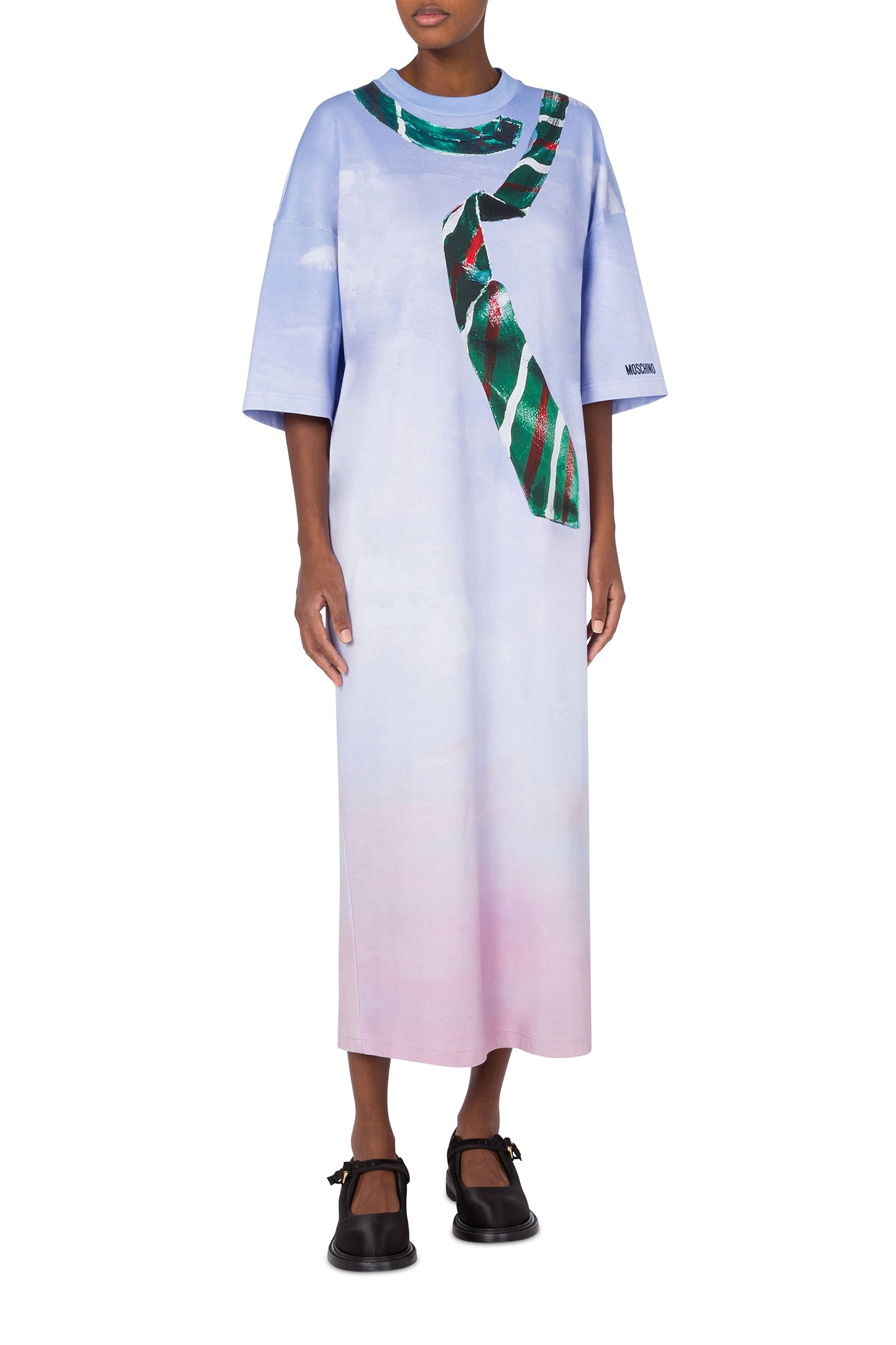 COTTON INTERLOCK DRESS IN THE CLOUD BLUE 1