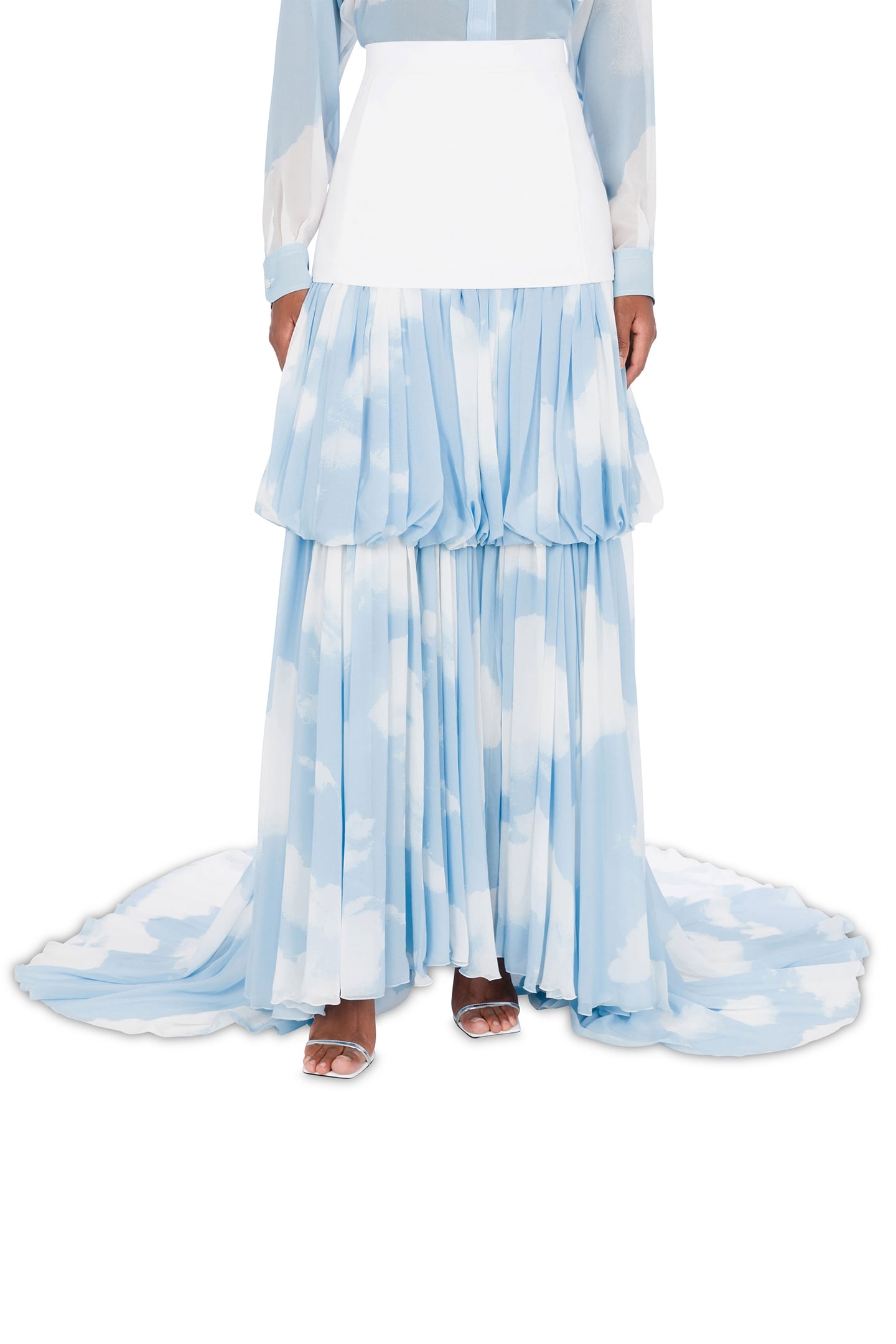 LONG SKIRT WITH IN THE CLOUD PRINT BLUE 1