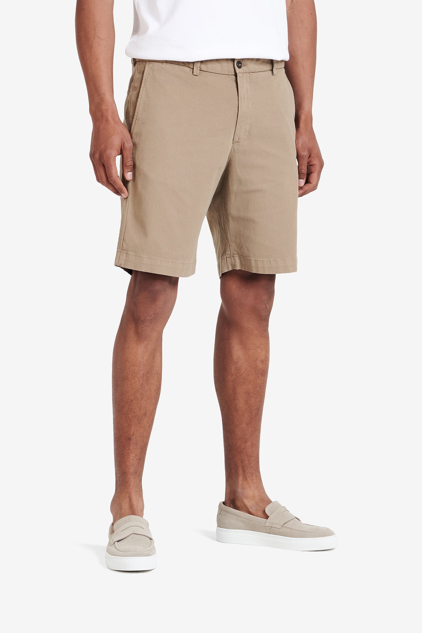 BYRON COTTON-LINEN STRETCH BROWN 1