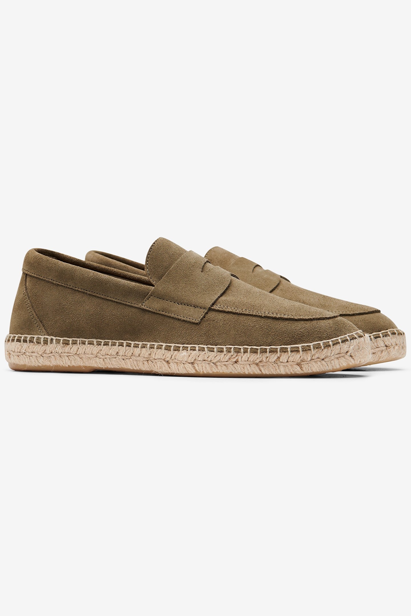 NO LABEL X ABARCA SUEDE ESPADRILLES DARK SAGE 1