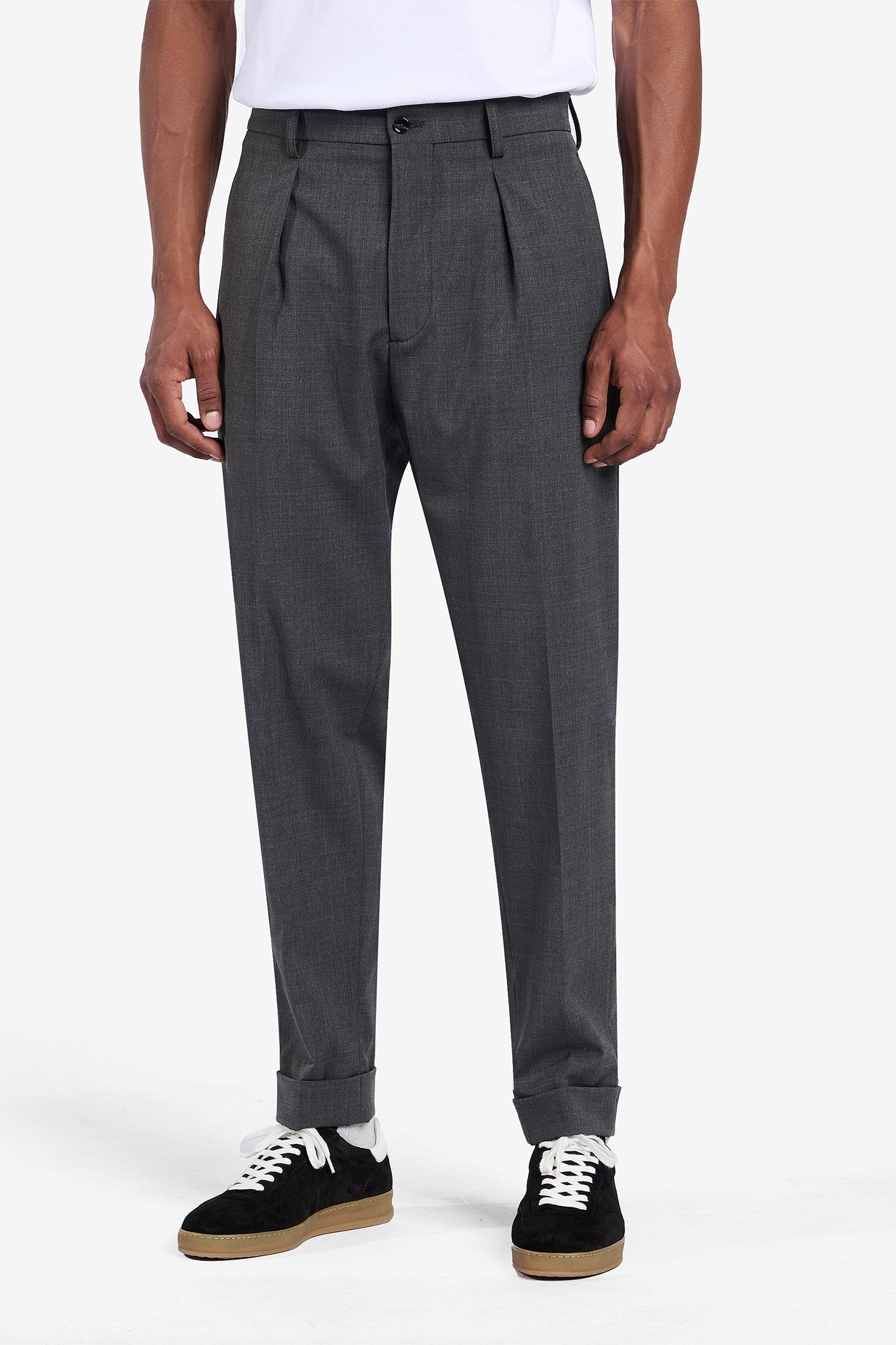 SOUTHWICK WASHABLE WOOL-STRETCH DARK GREY 1