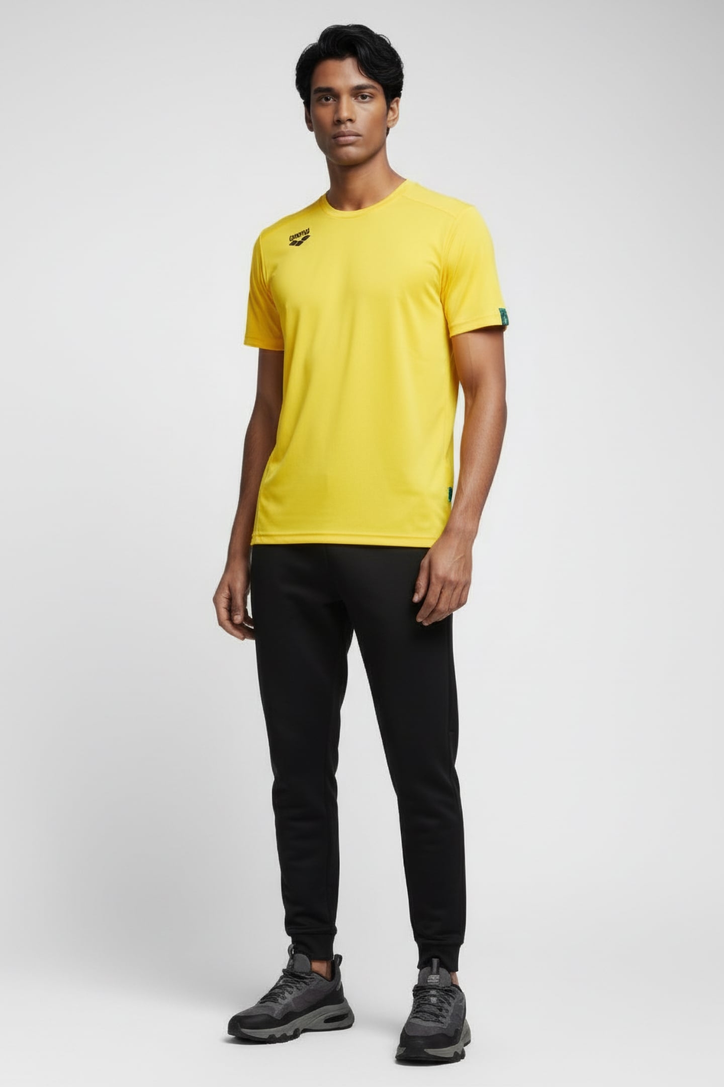 UNISEX TEAM T-SHIRT PANEL YELLOW-BLACK 1