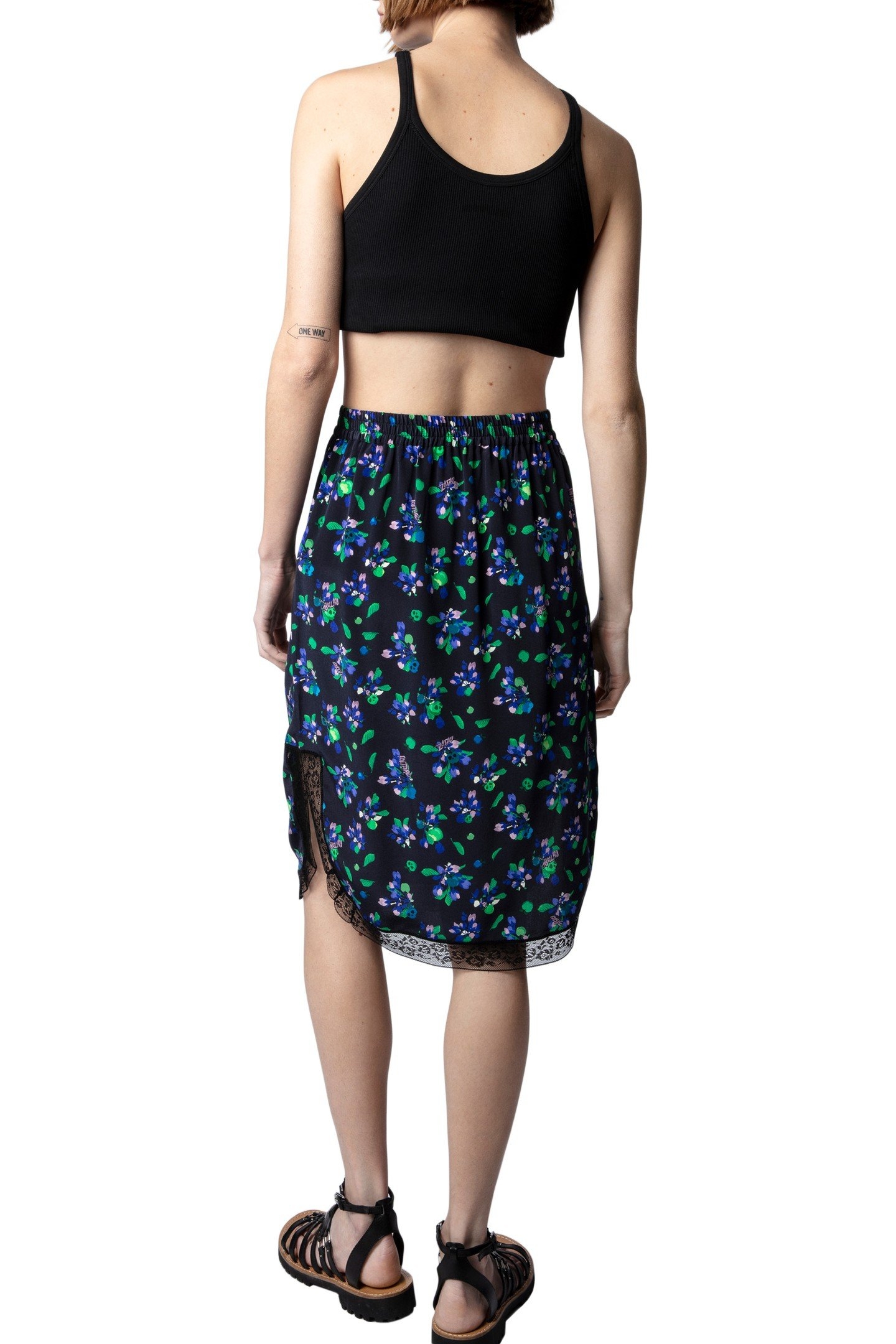 JOZY BIANCA FLOWER SKIRT NOIR 6