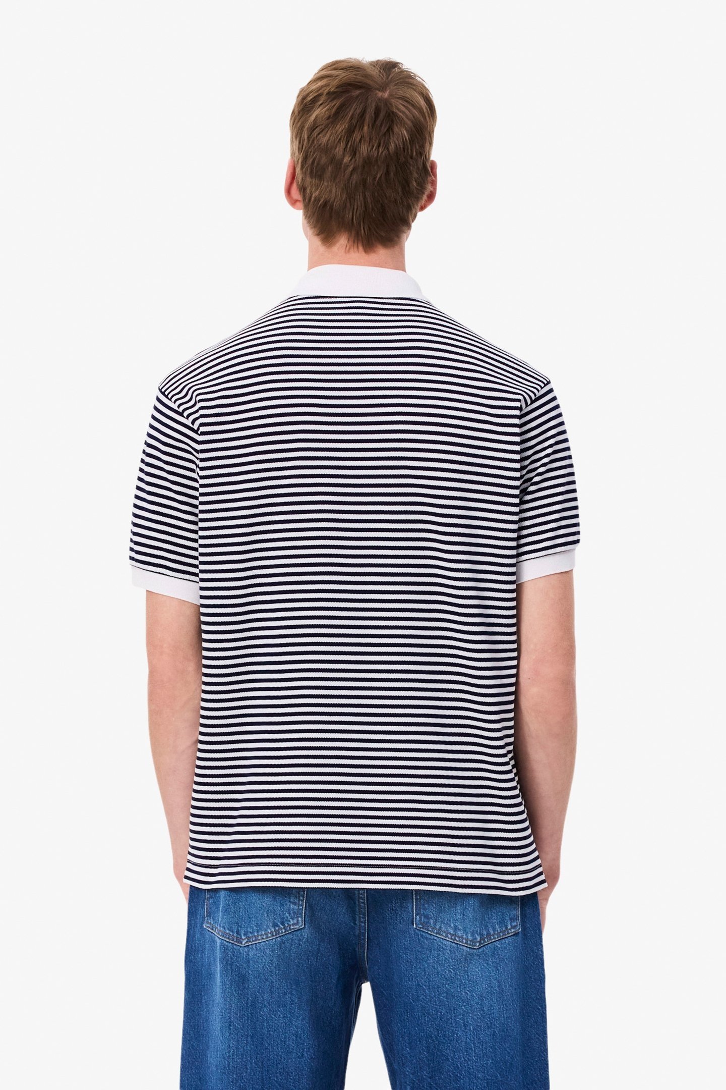 SHORTSLEEVE POLO WHITE/NAVY BLUE 2