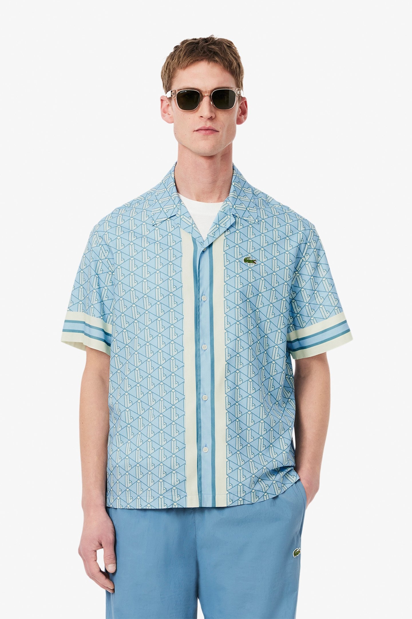 SHORTSLEEVE WOVEN SHIRT LIMESTONE-CRYSTAL 1