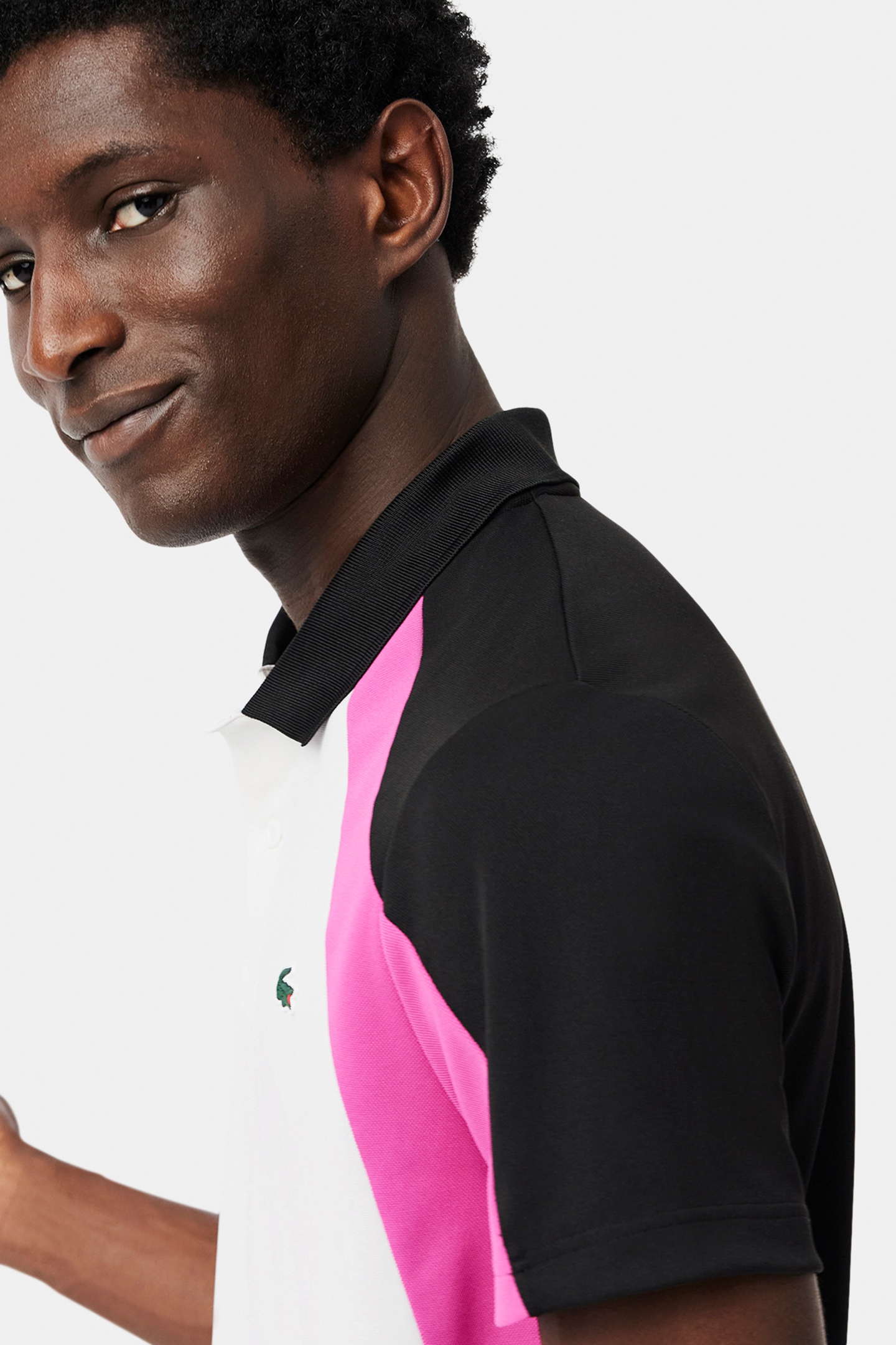 SHORTSLEEVE POLO WHITE/MALVA-BLACK 6