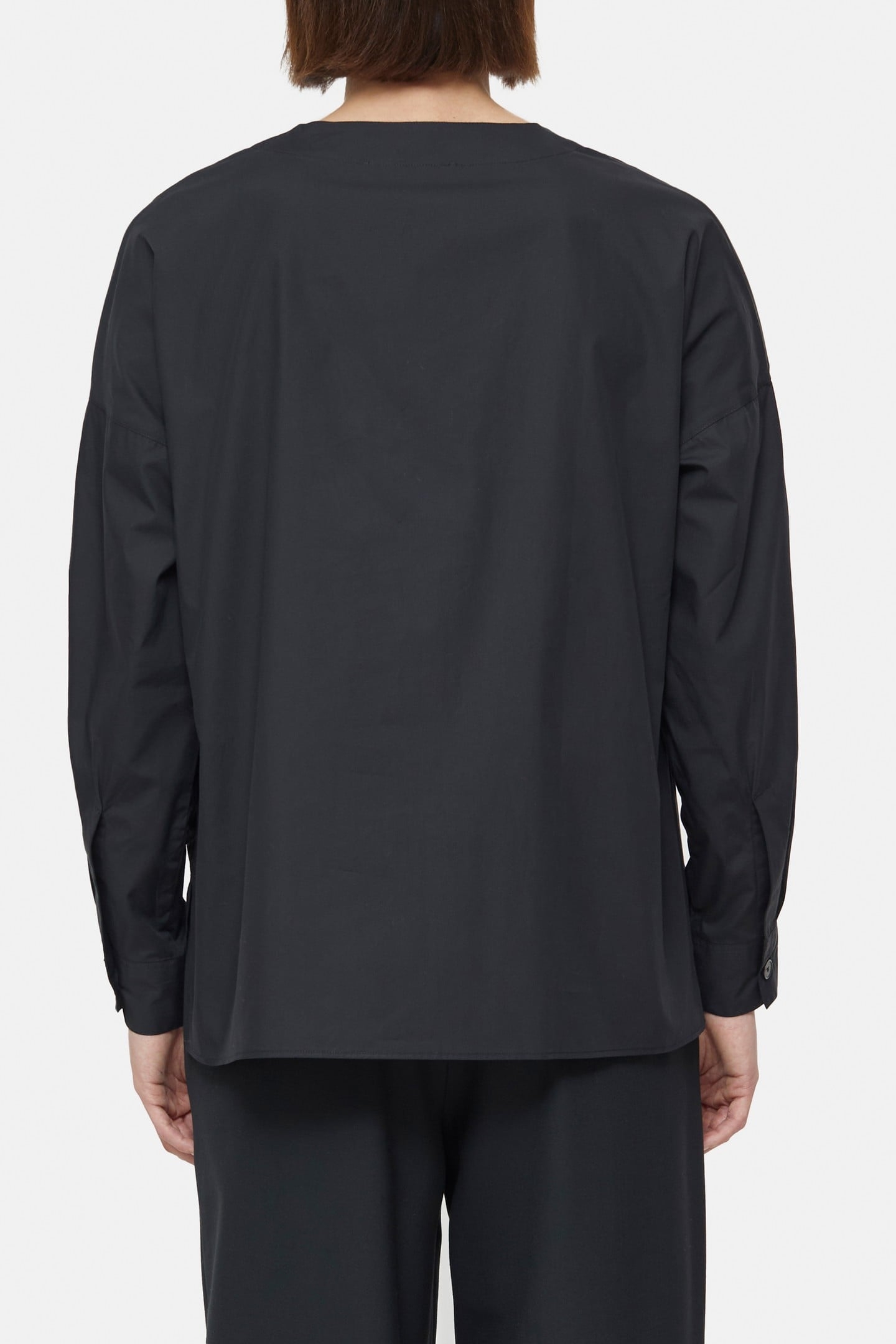 NO COLLAR BLOUSE SHIRT BLACK 3