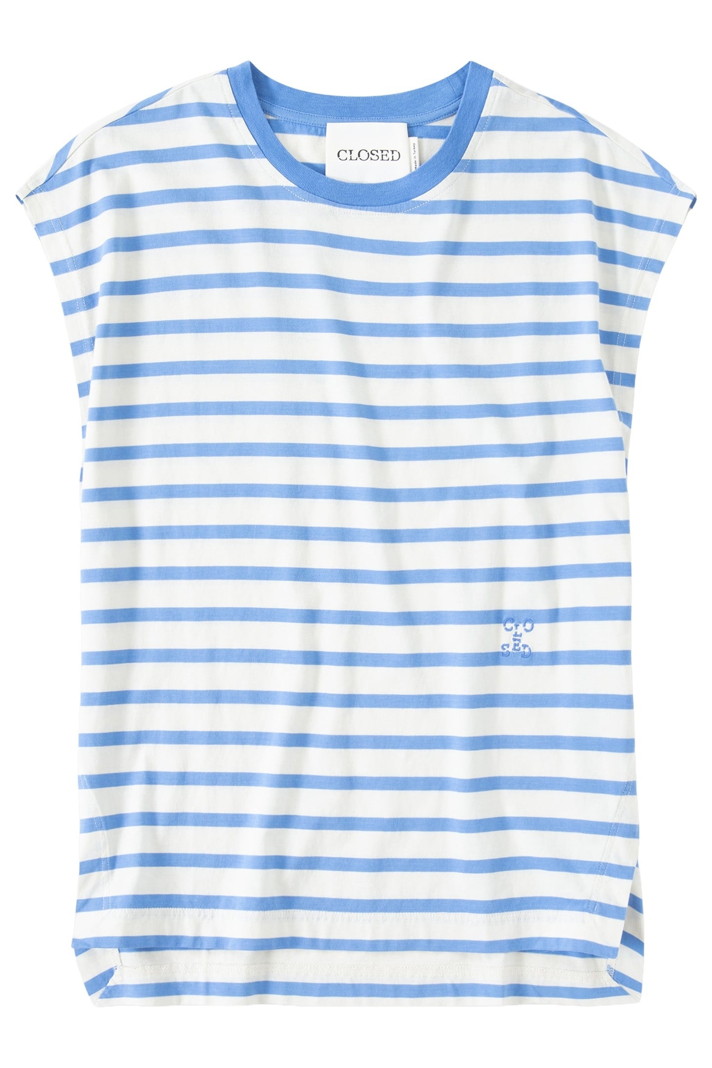 CREW NECK CAP SLEEVE T-SHIRTS CHAMBRAY BLUE 4