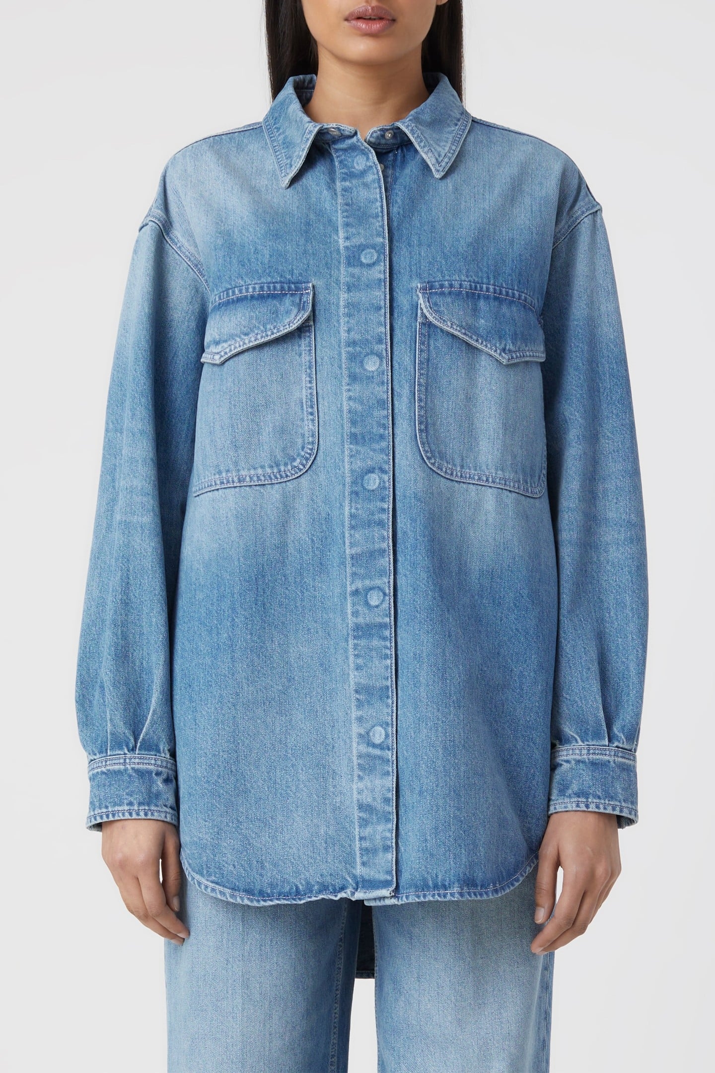 DENIM OVERSHIRT MID BLUE 2