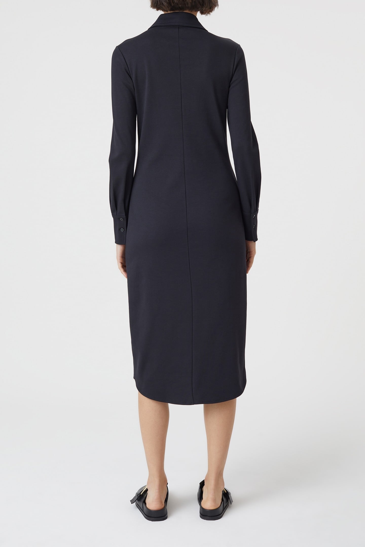 SHIRTDRESS LONG SLEEVE DRESSES BLACK 3