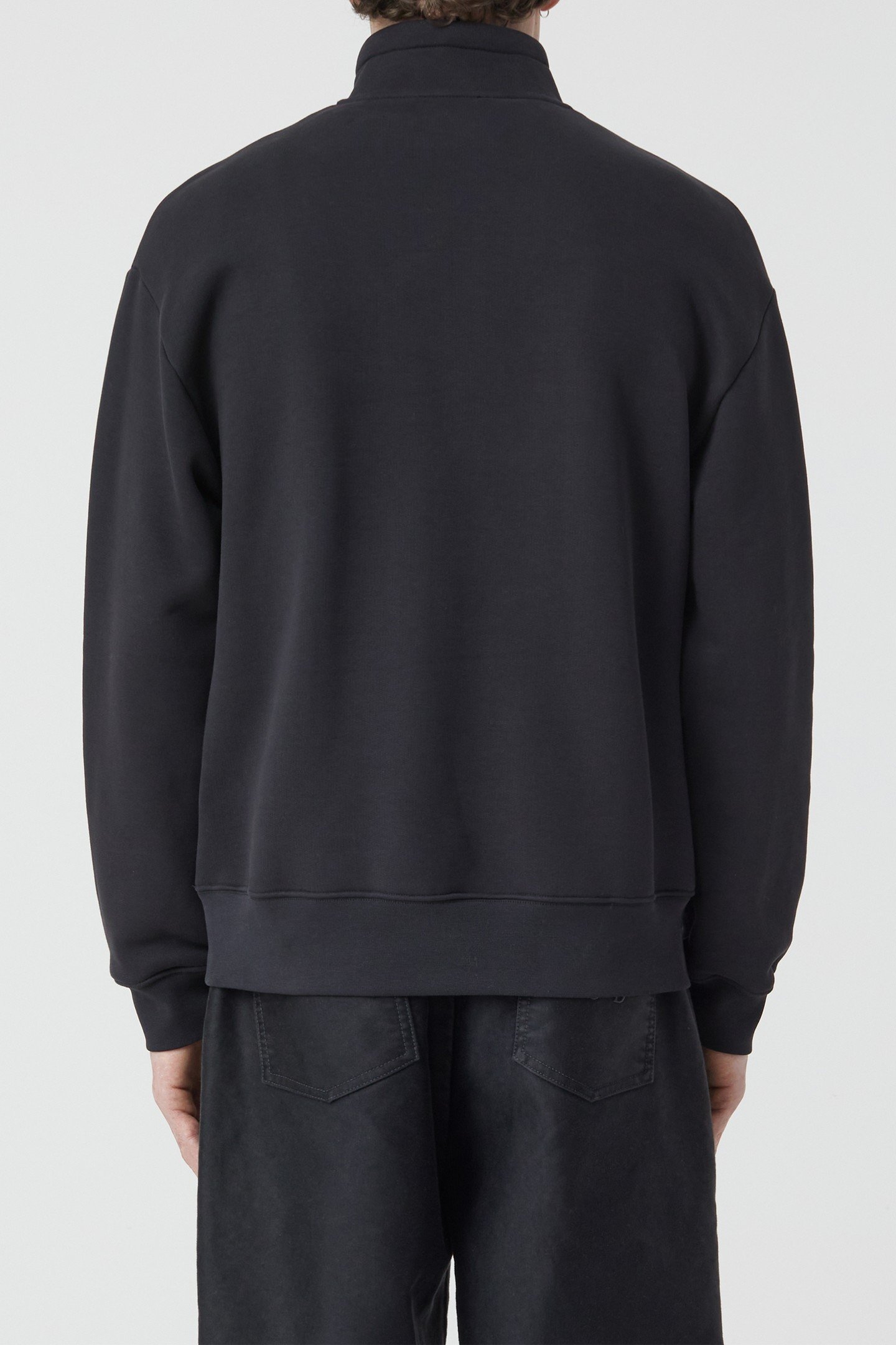 HALF ZIP SWEAT T-SHIRTS BLACK 2