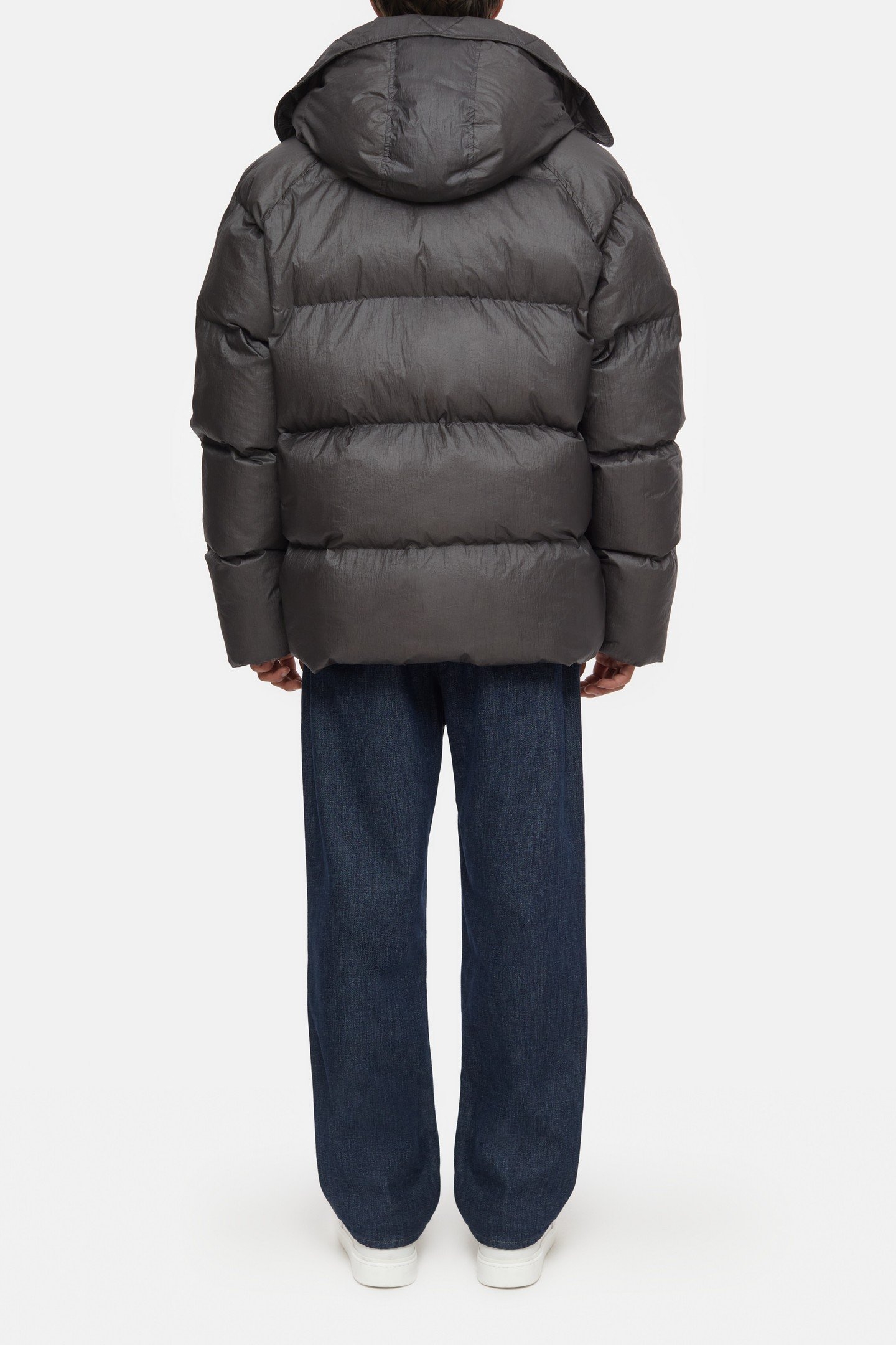 SHORTER PUFFER COAT JACKET CHARCOAL 2