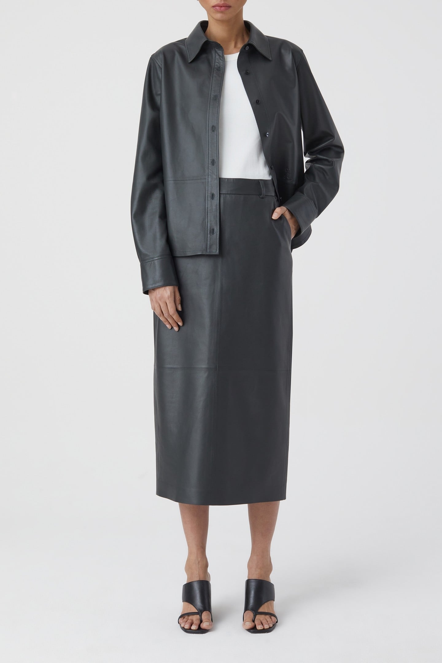 SLIM PENCIL SKIRT CHARCOAL 5