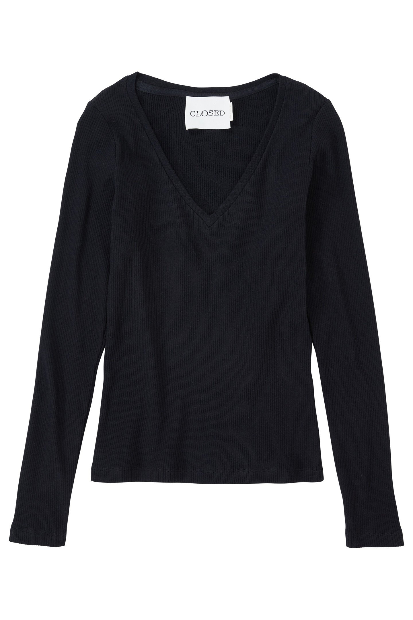 V NECK LONGSLEEVE T-SHIRTS BLACK 4