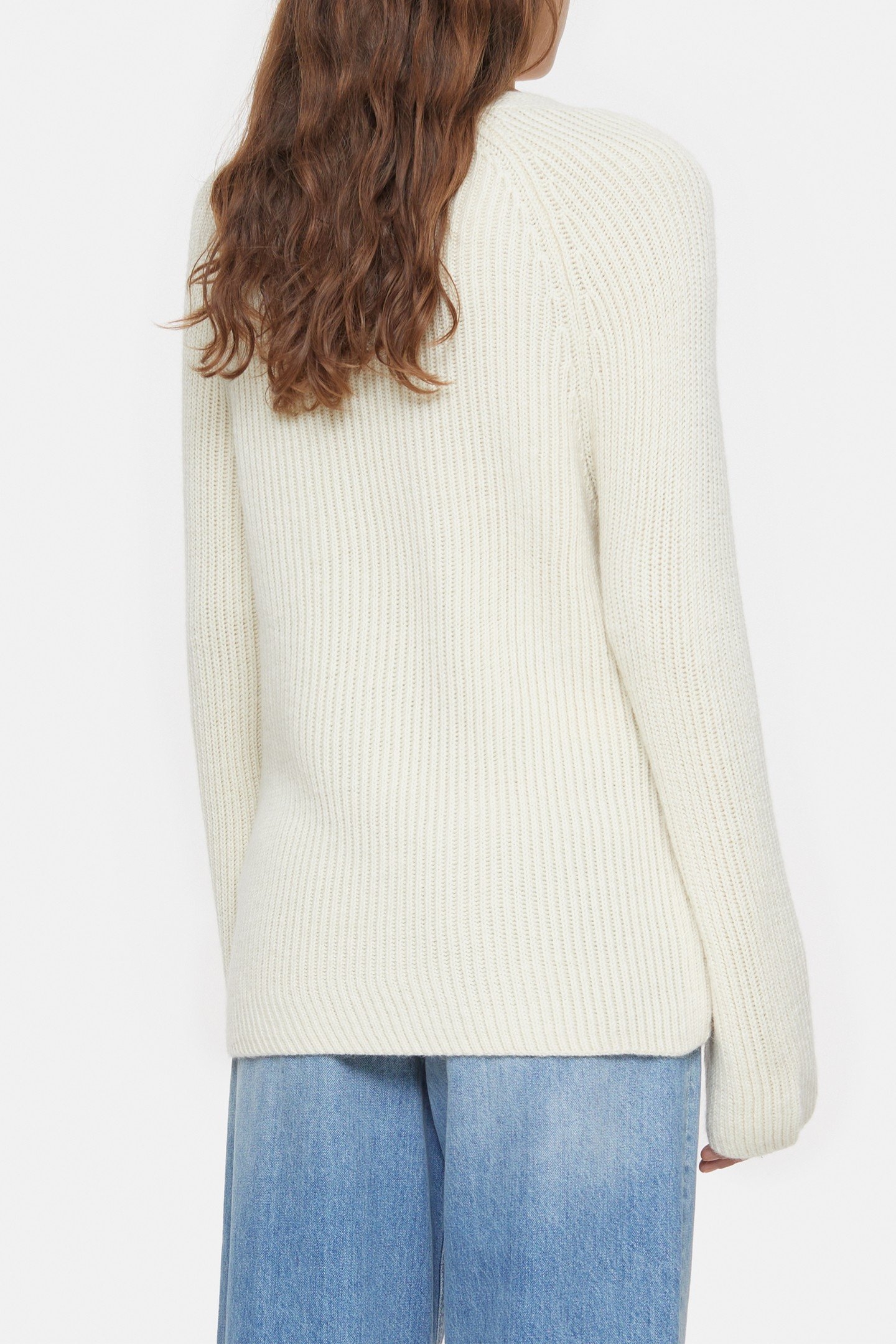 V NECK LONG SLEEVE KNITS IVORY 3