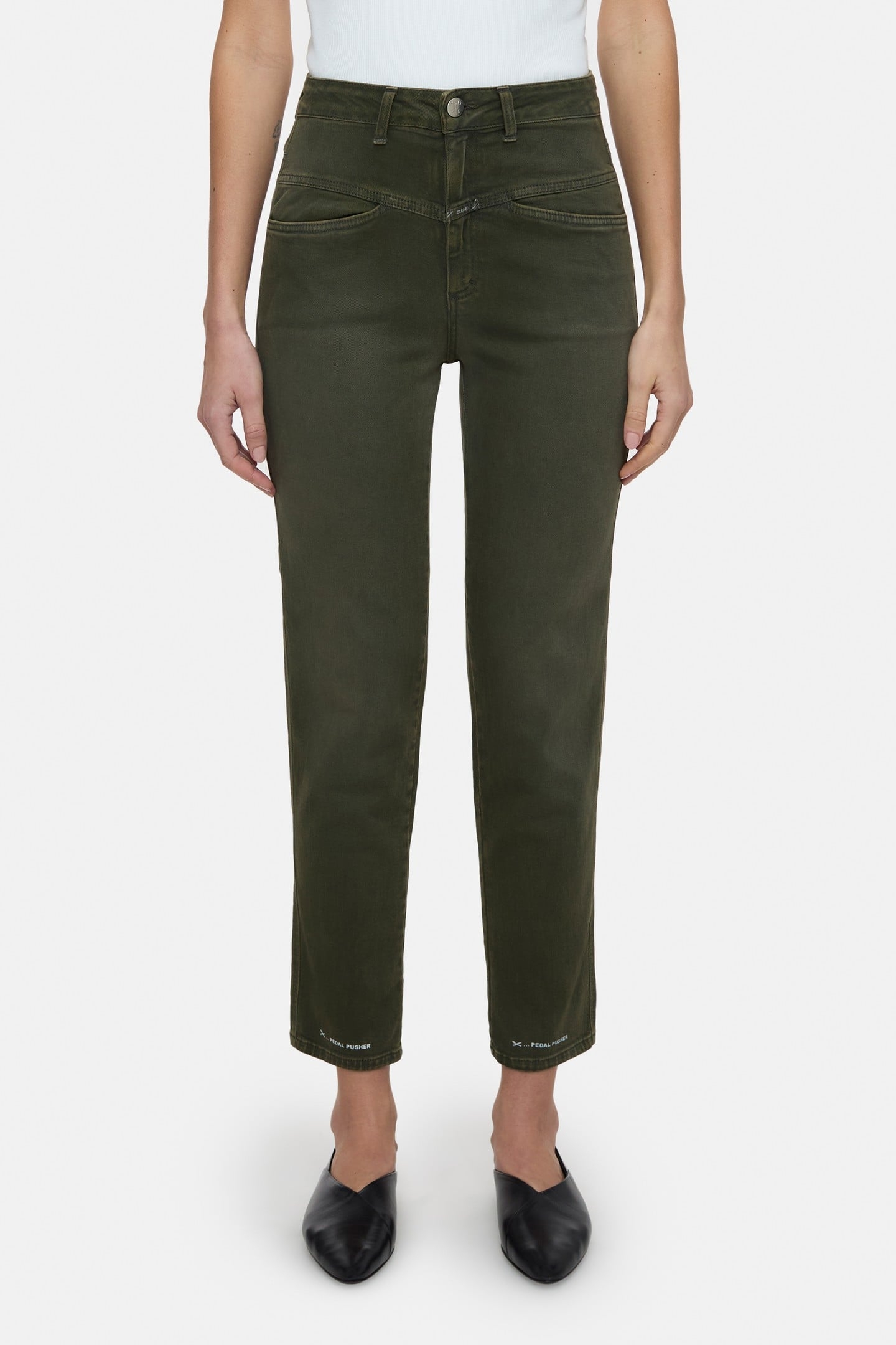 PEDAL PUSHER JEANS GREEN WEED 1