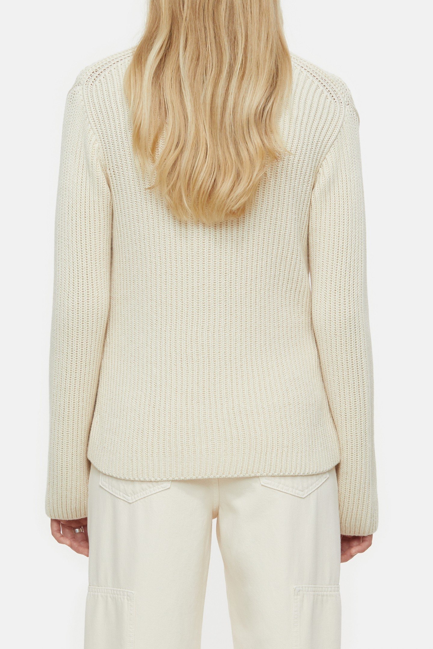 V CARDIGAN LONG SLEEVE KNITS IVORY 3