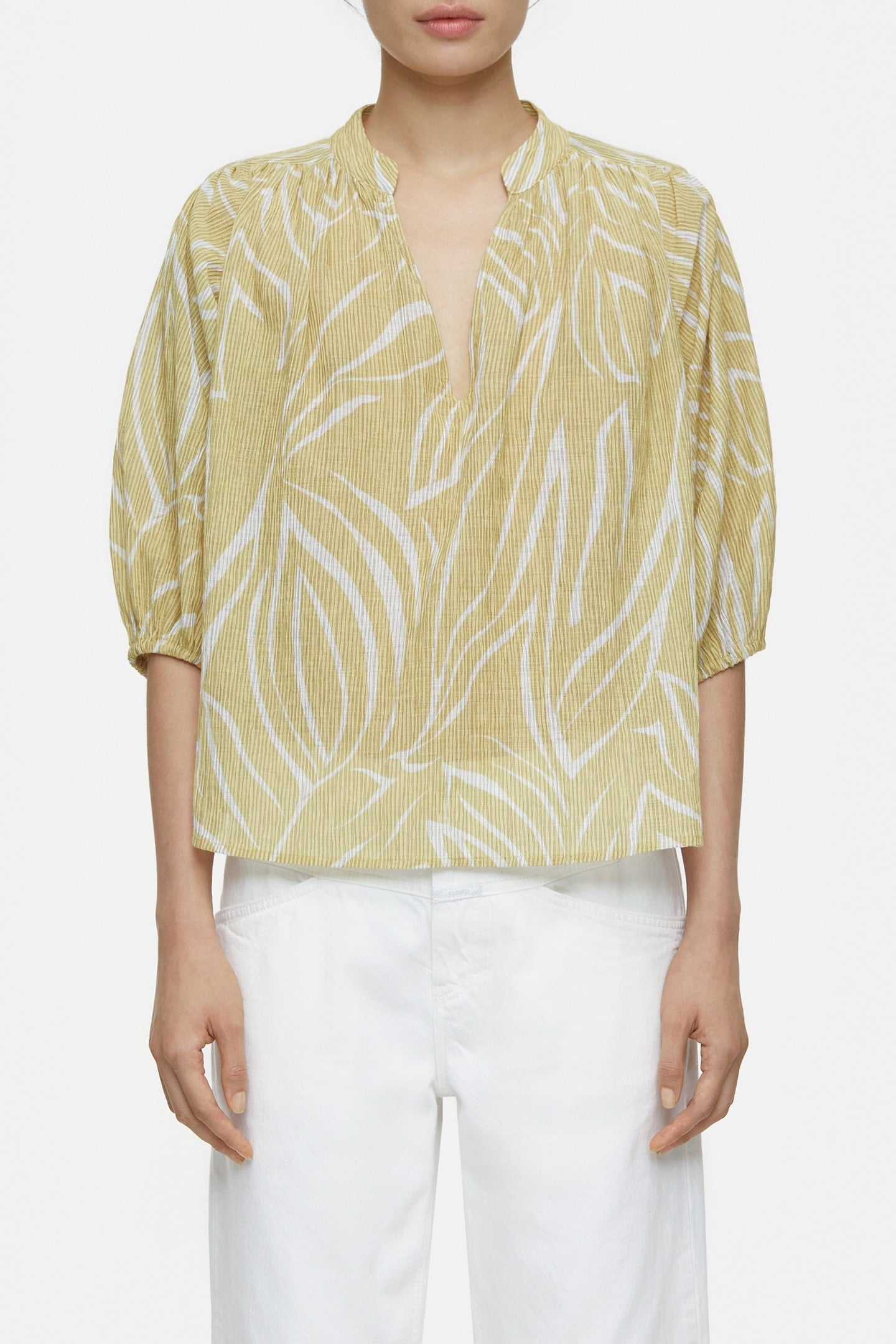 SHORT PUFFSLEEVE BLOUSE SHIRT CALAMATTA YELLOW 2